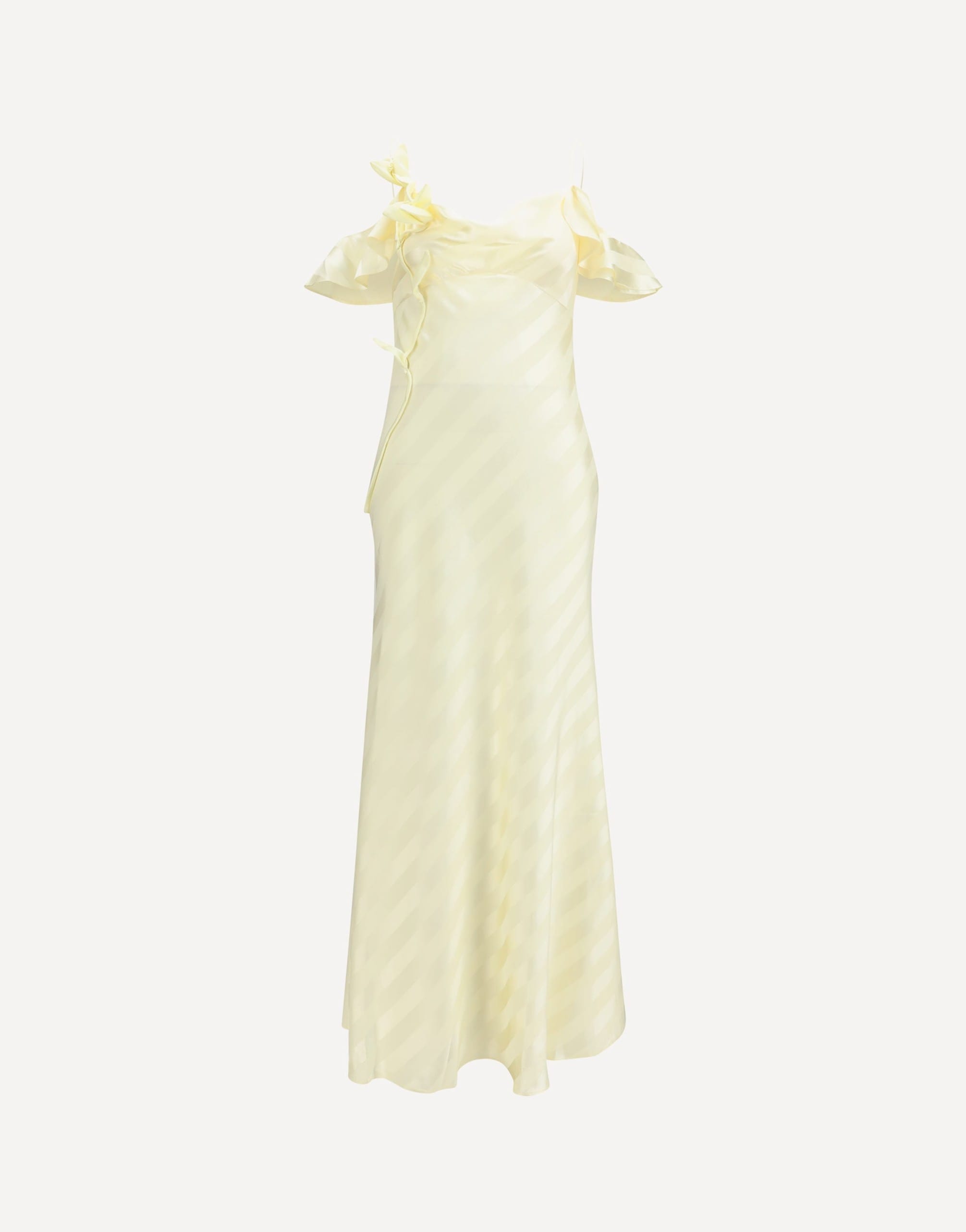 Self-Portrait Satin Striped Maxi Dress
