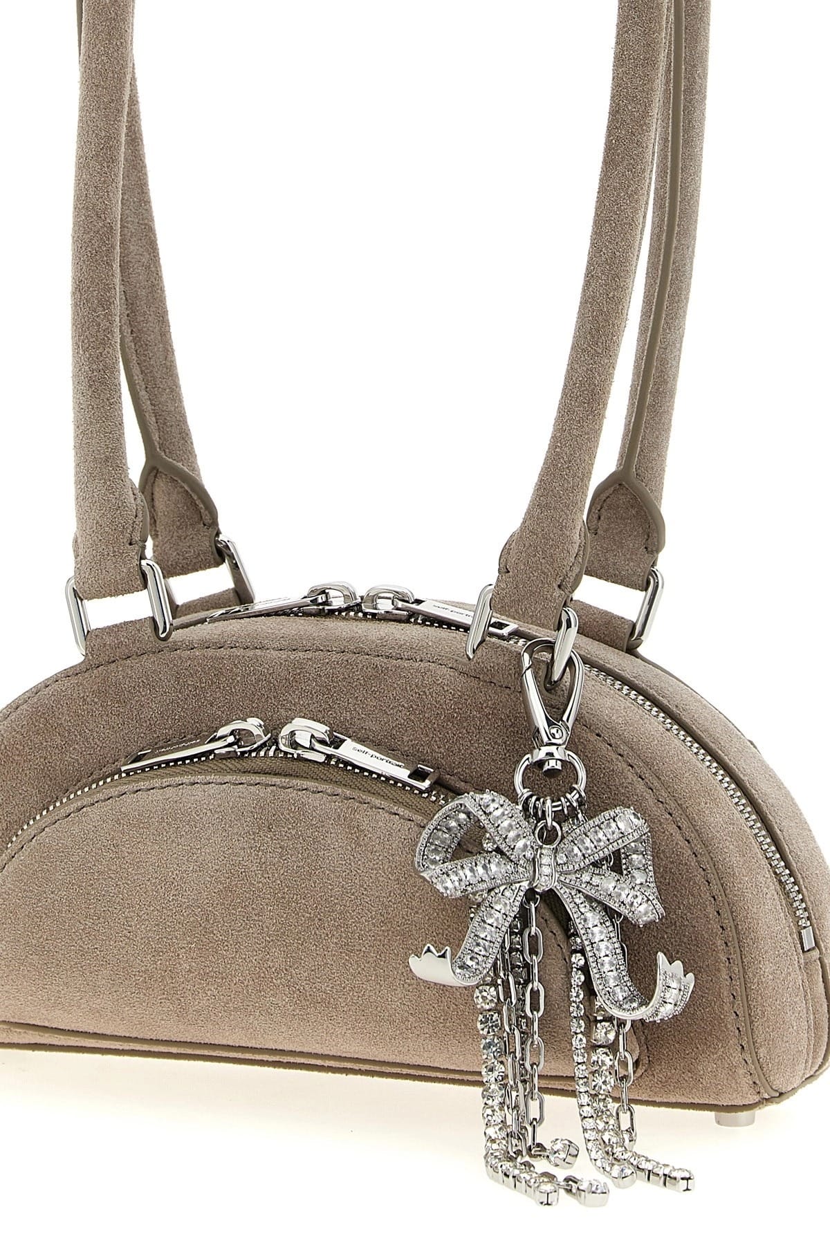 Self-Portrait Self-Portrait Suede Mini Charm Shoulder Bag