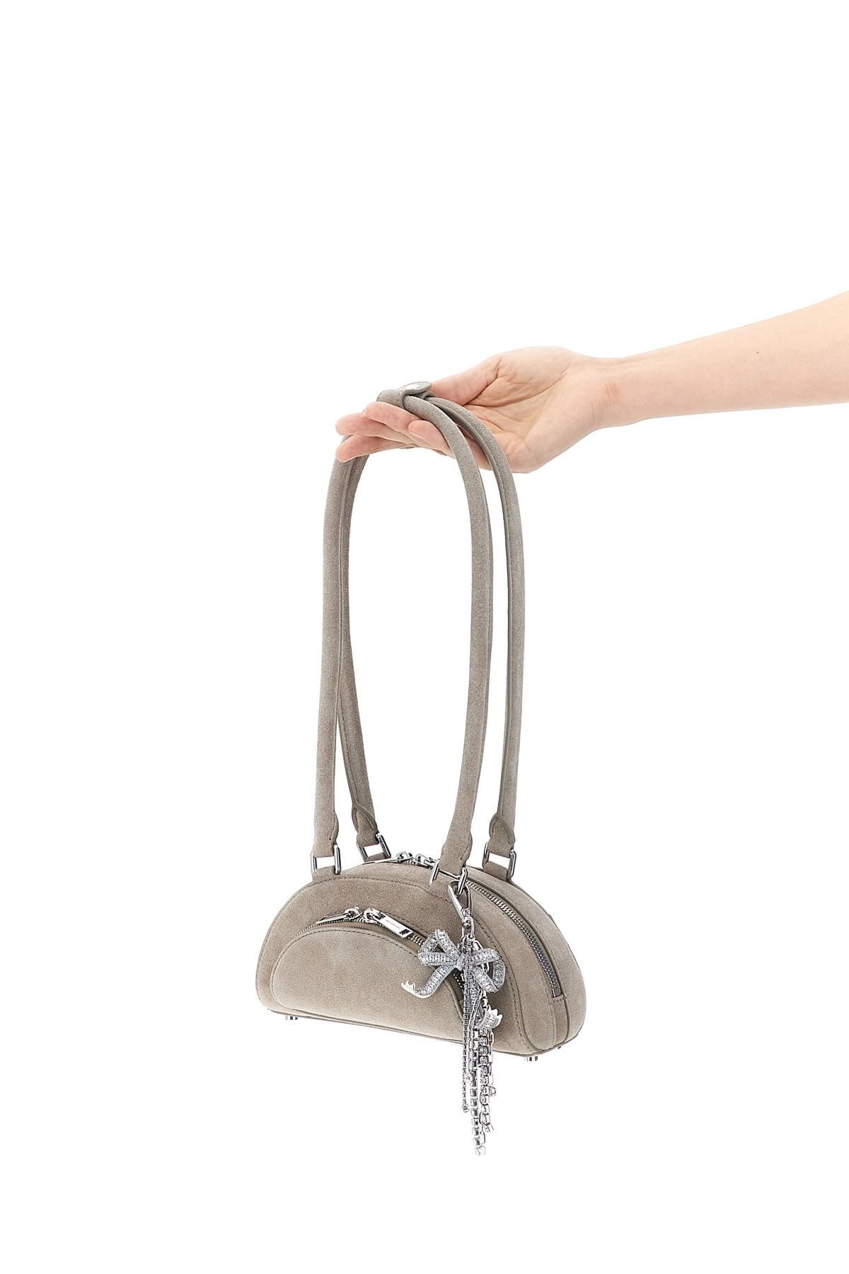 Self-Portrait Suede Mini Charm Shoulder Bag - alternate view