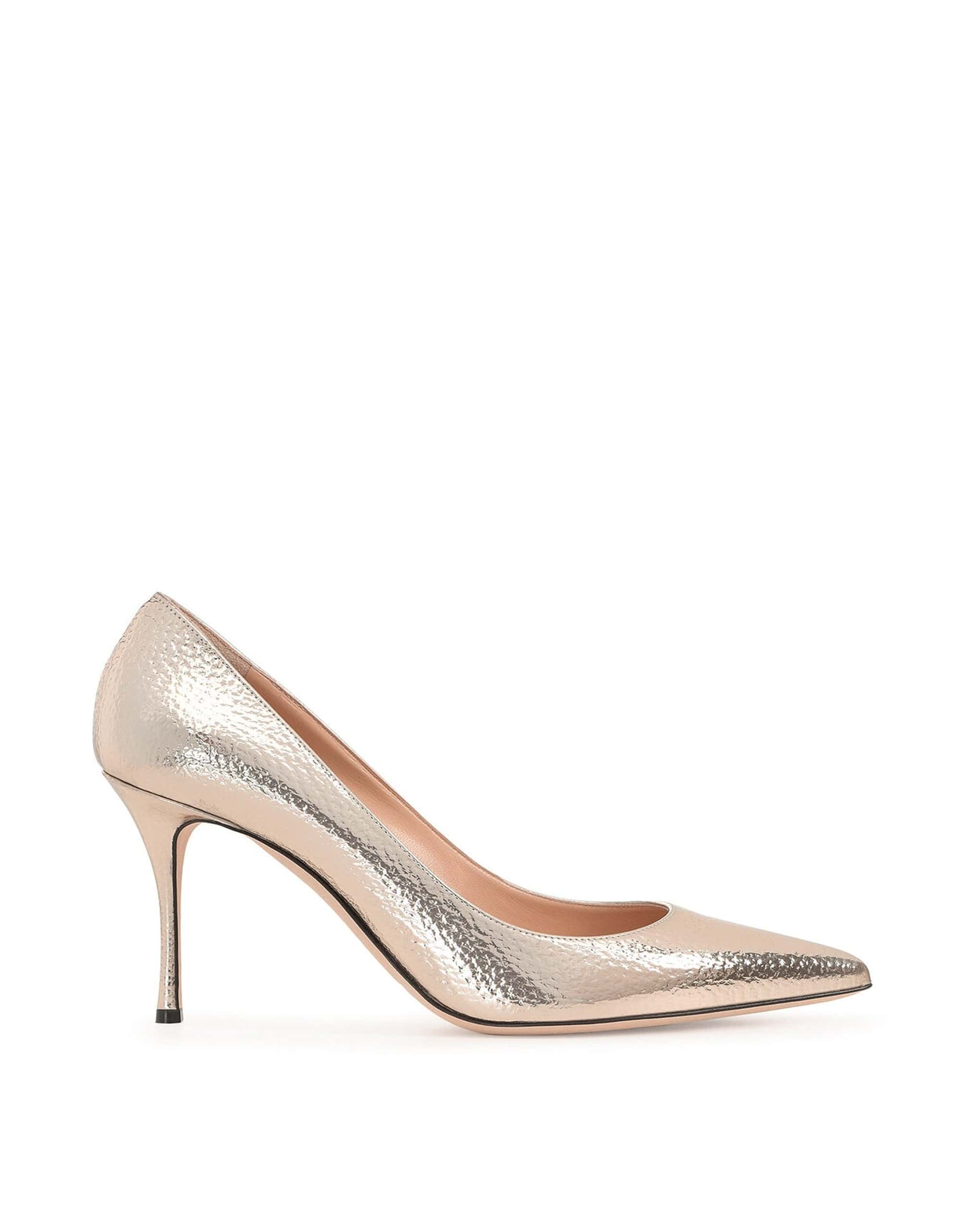 Sergio Rossi Godiva 090 Pumps aus spiegelndem Crack-Leder