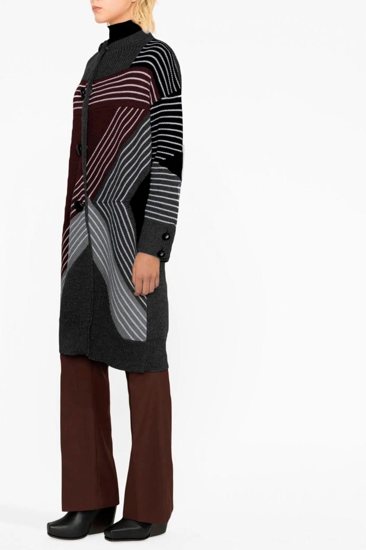 Stella McCartney Multicolor Striped Wool Coat - alternate view