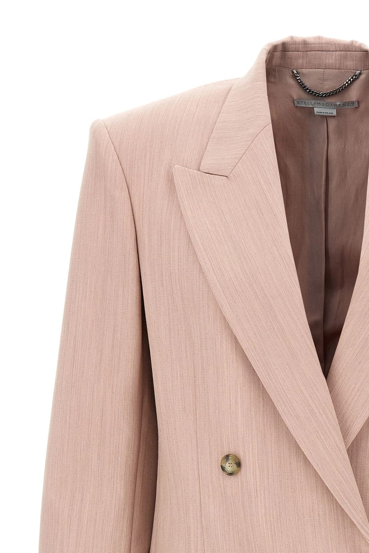 Stella McCartney Stella McCartney Pink Double-Breasted Wool Blazer