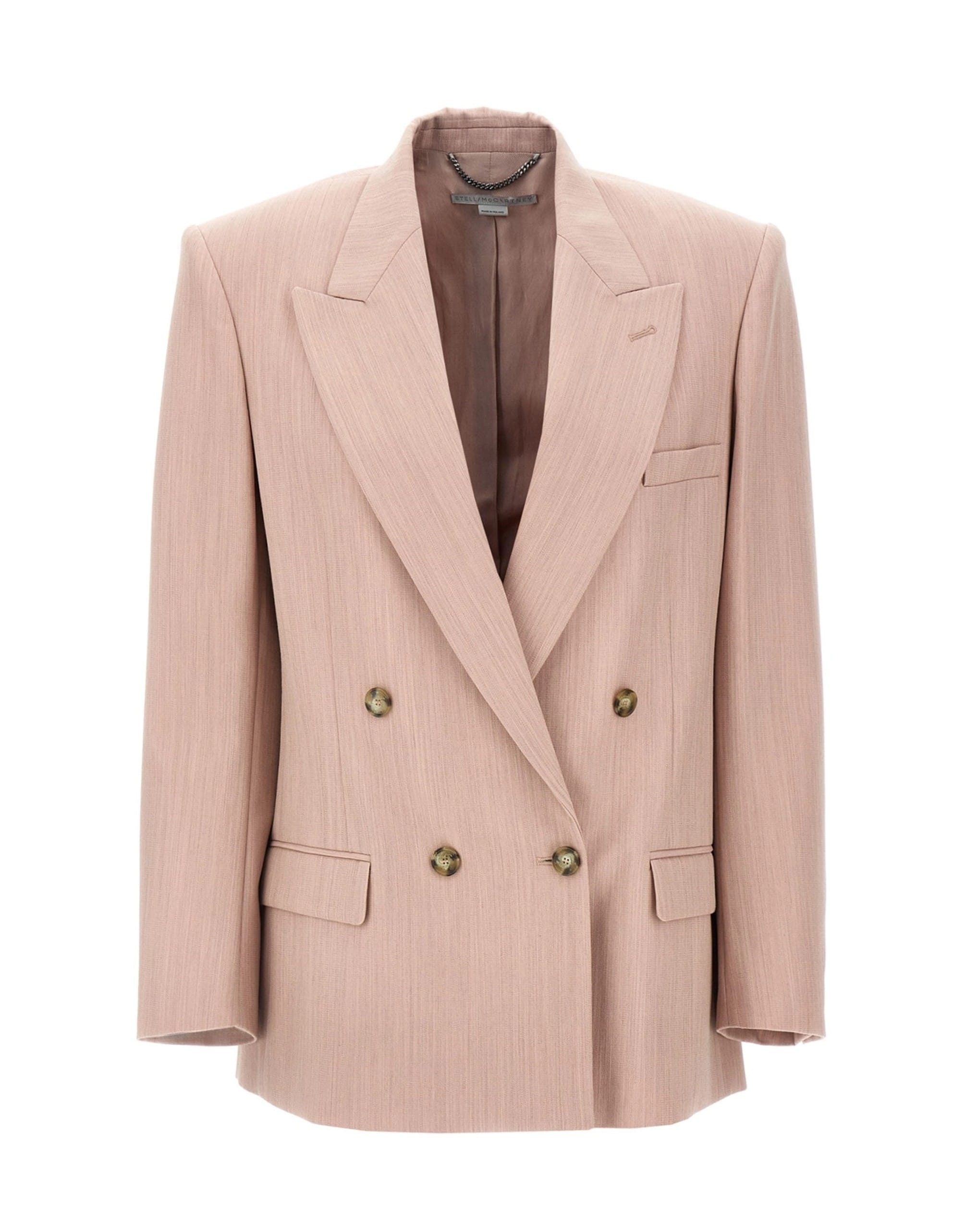 Stella McCartney Stella McCartney Pink Double-Breasted Wool Blazer