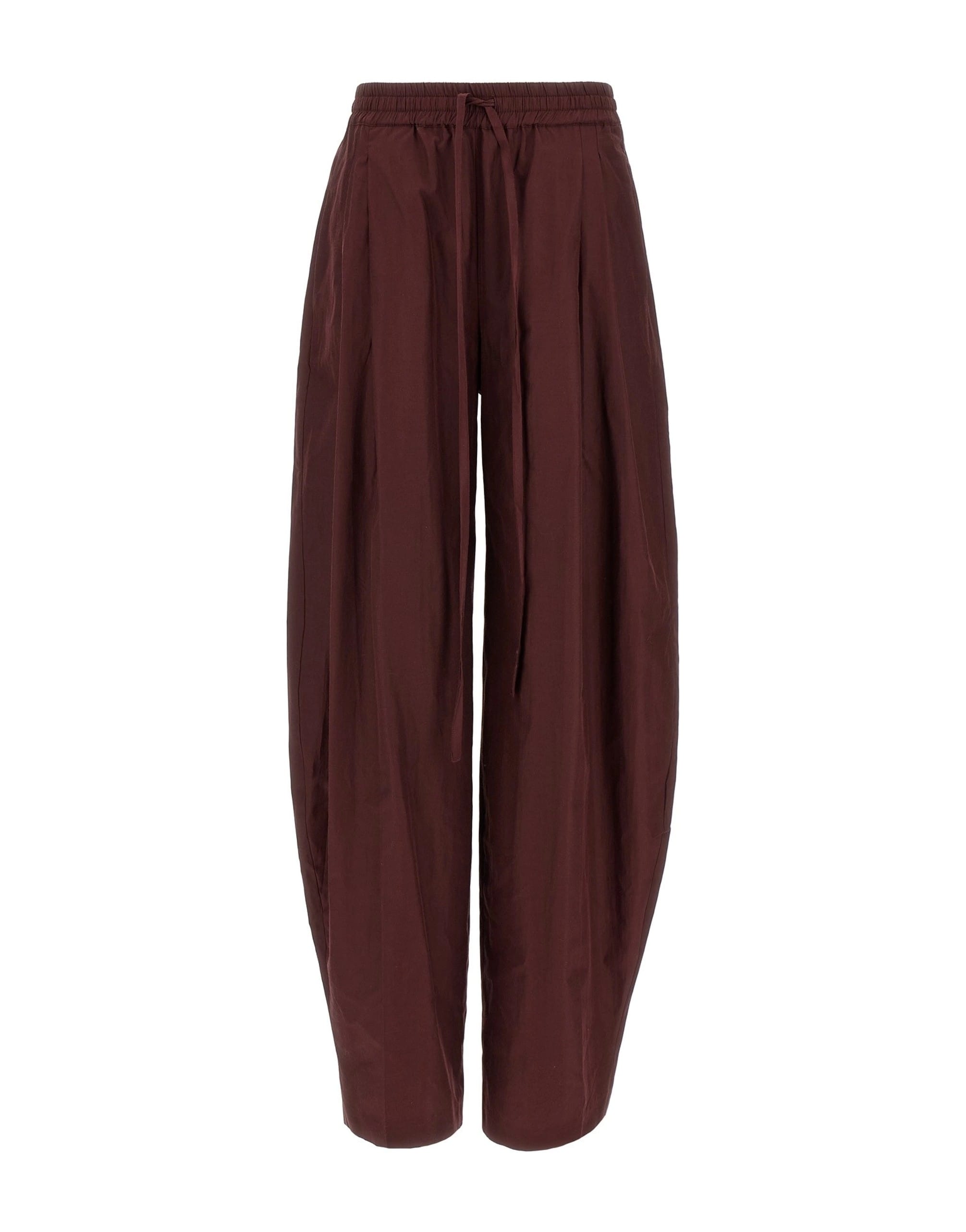 The Andamane The Andamane Bordeaux Taffeta Flared Pants