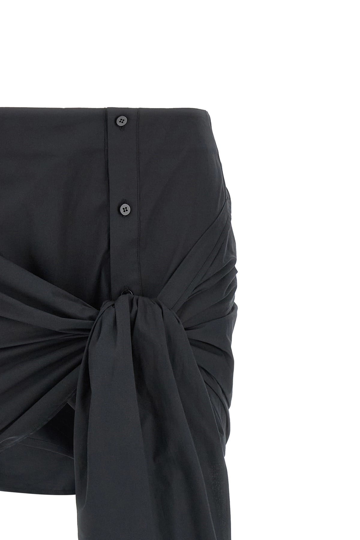 The Attico The Attico Black Bow Mini Skirt