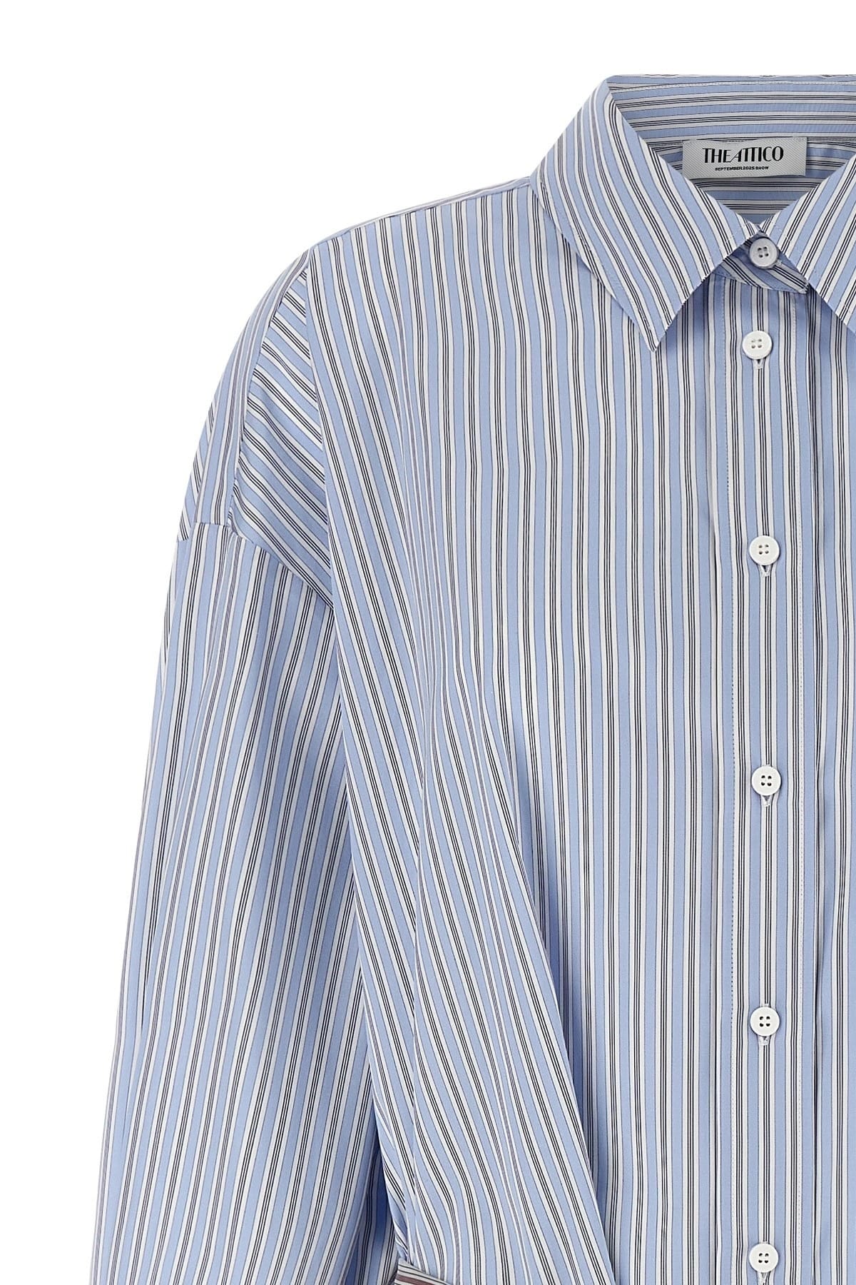 The Attico The Attico Blue Shirt-Style Bodysuit