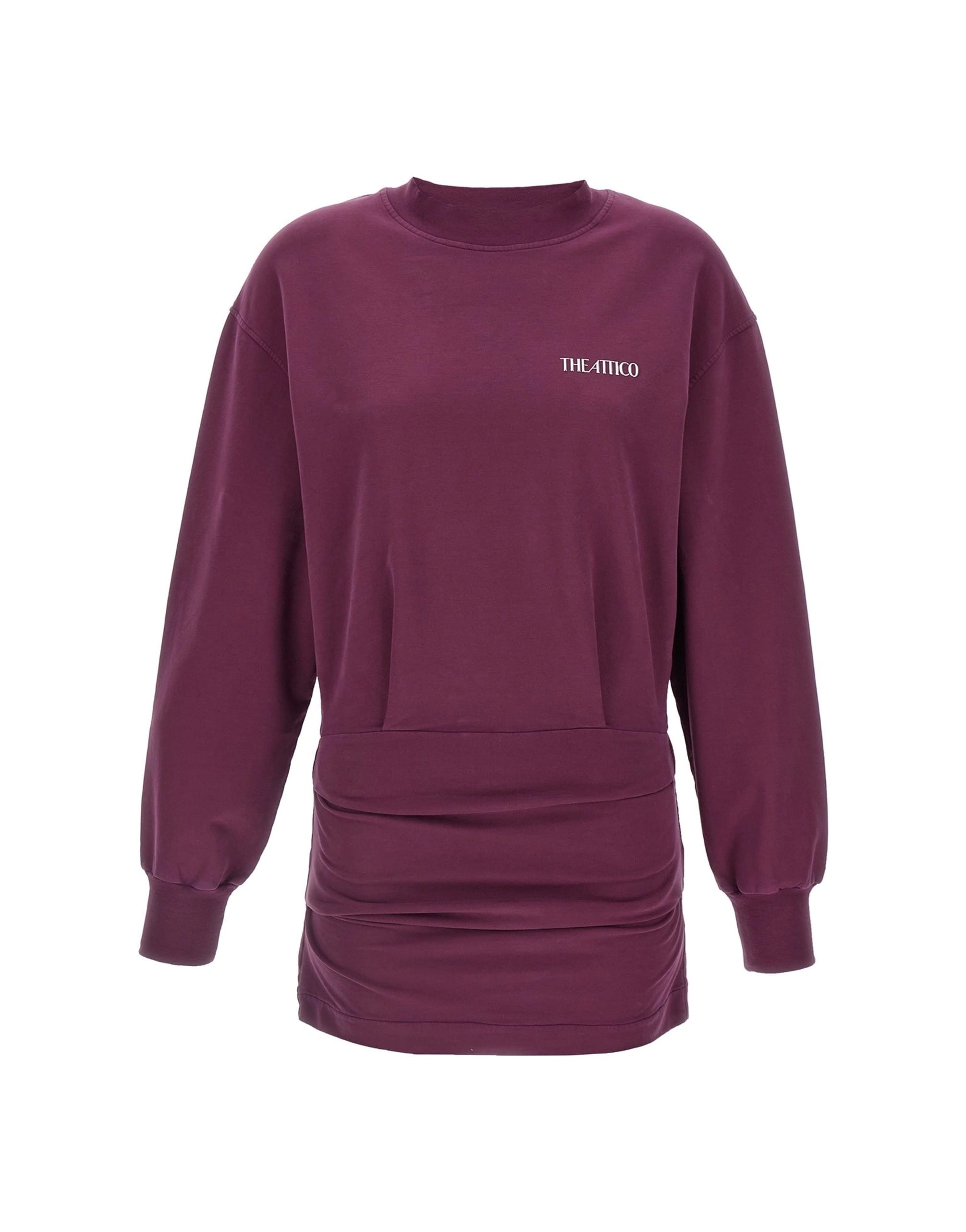 The Attico The Attico Bordeaux Draped Mini Dress
