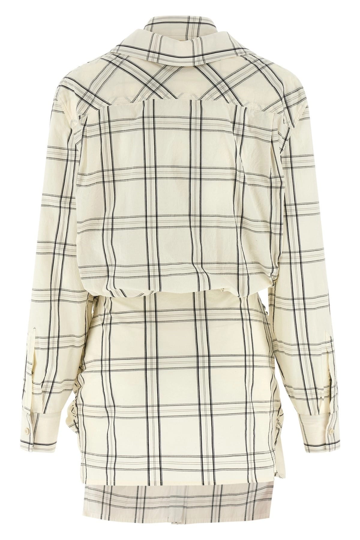 The Attico The Attico Check-Print Chemisier Mini Dress