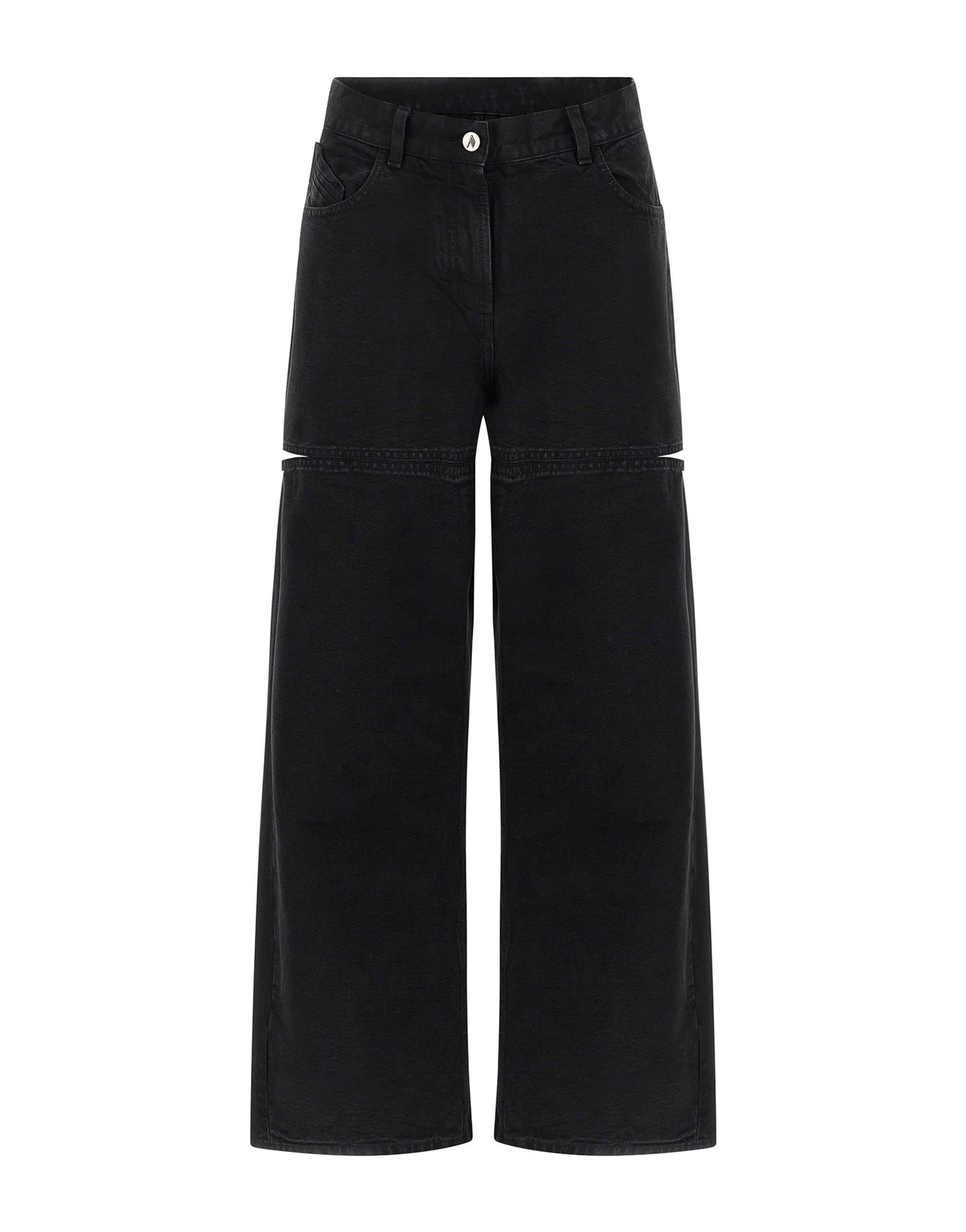 The Attico The Attico Cut-Out Wide-Leg Jeans