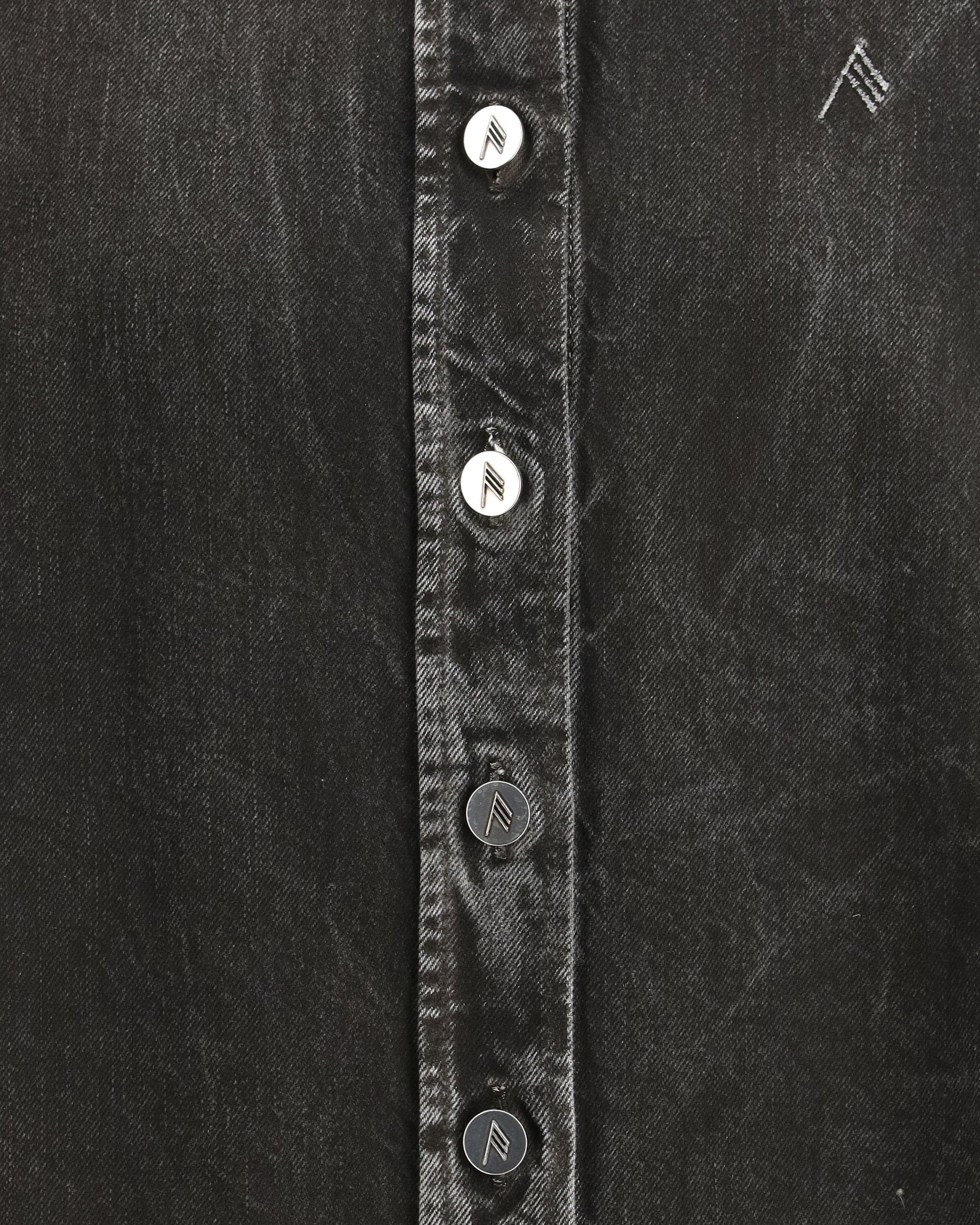The Attico Denim Shirt With Embroidered Detail