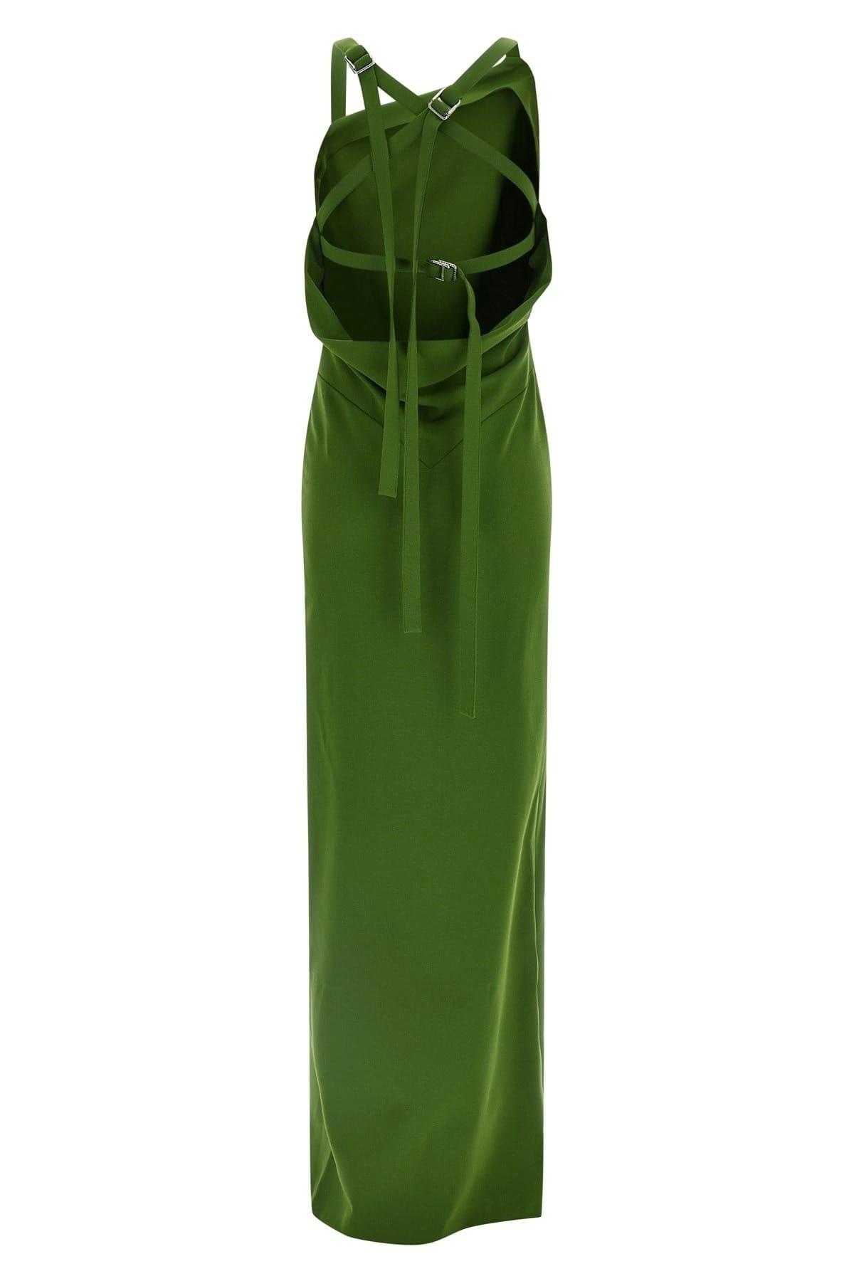 The Attico The Attico Green Asymmetrical Strap Dress