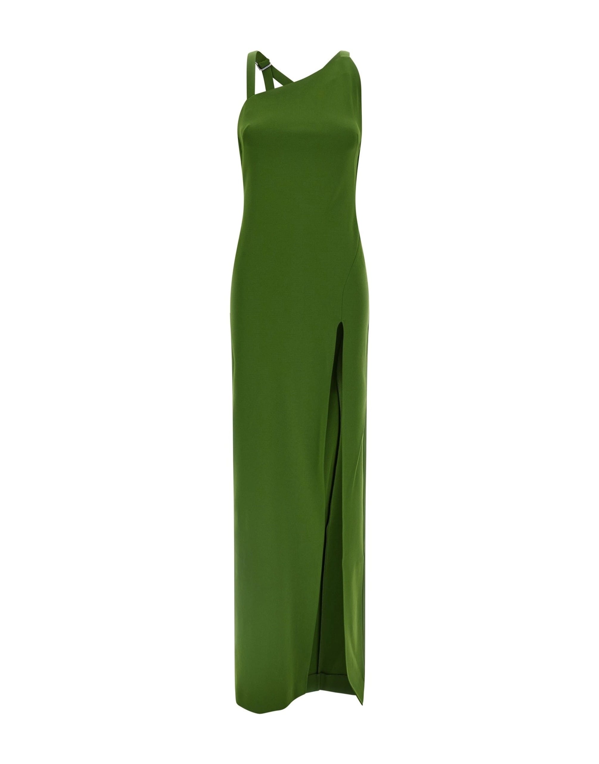 The Attico The Attico Green Asymmetrical Strap Dress