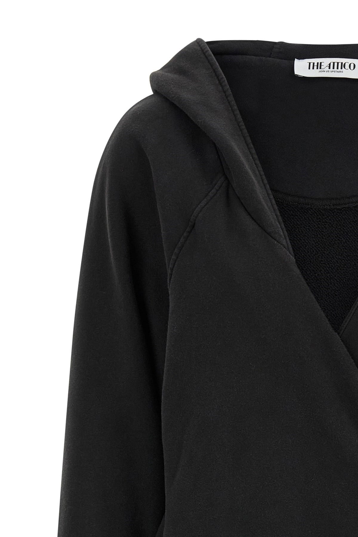 The Attico The Attico Hooded Fleece Mini Dress