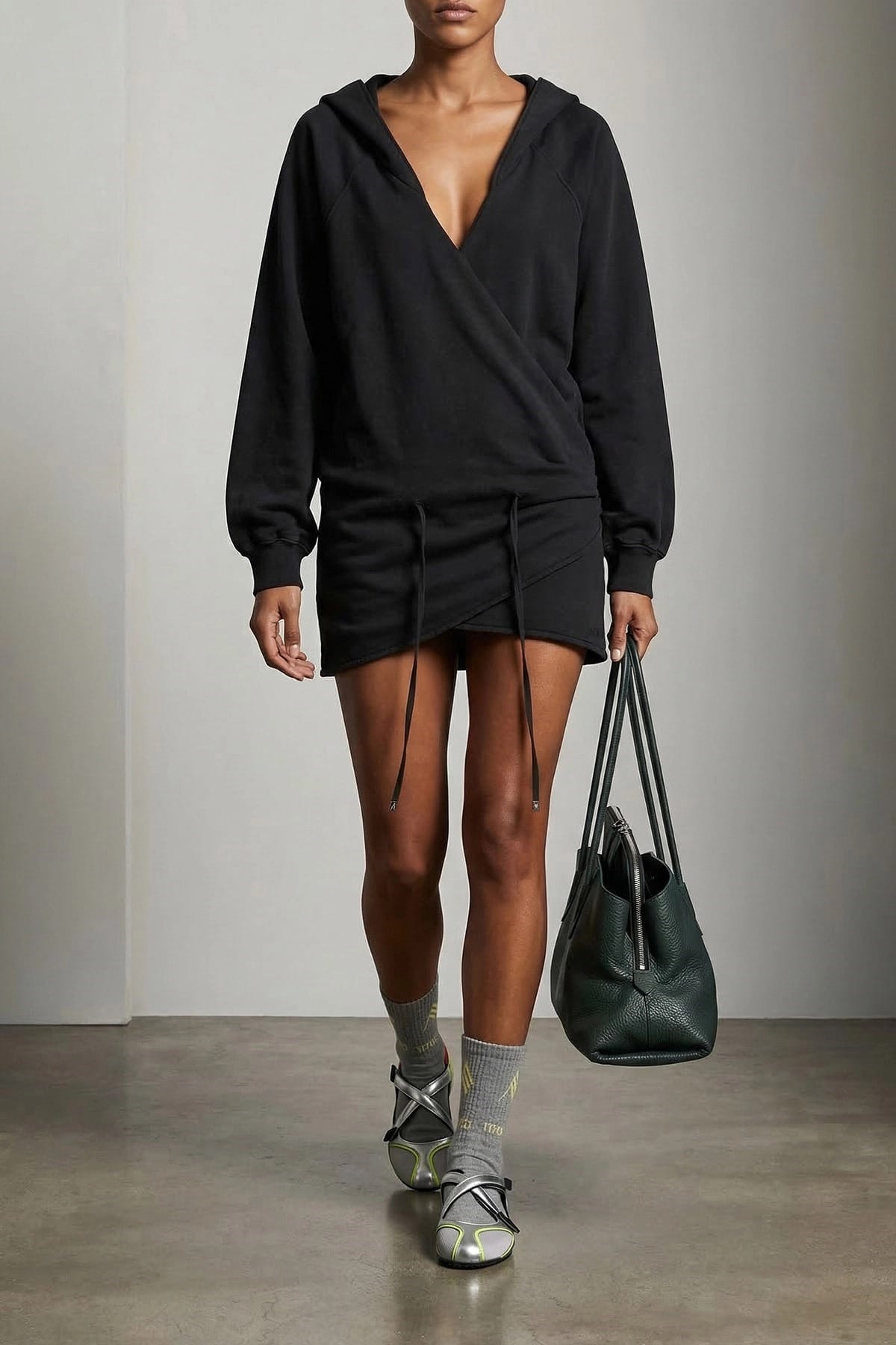 The Attico minijurk van fleece met capuchon - alternate view