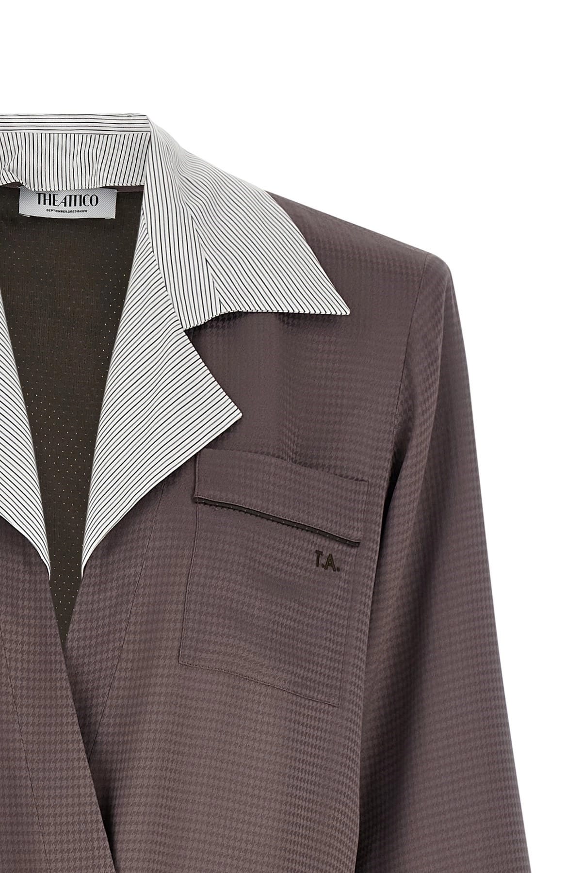 The Attico The Attico Houndstooth Dressing Gown Blazer