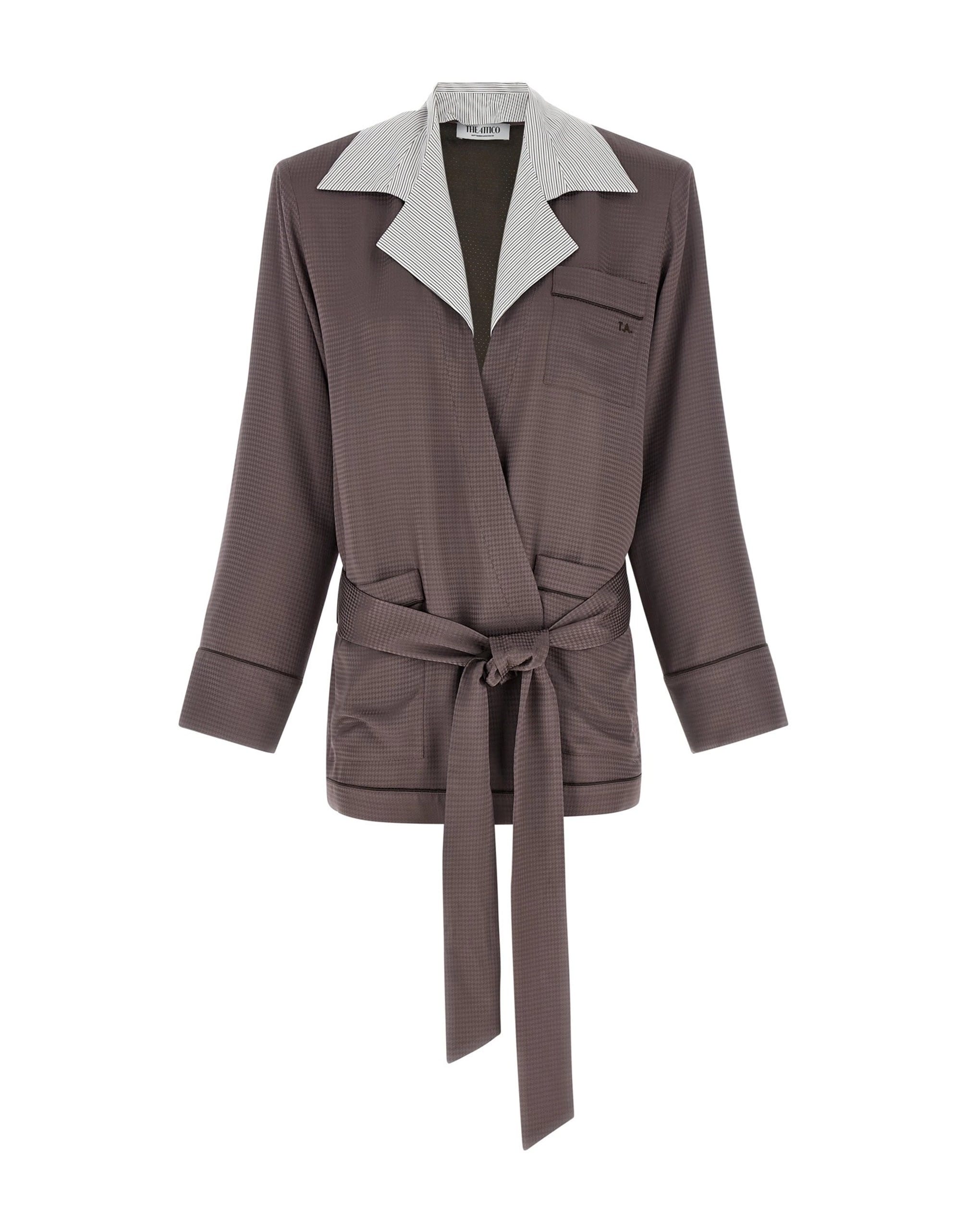 The Attico The Attico Houndstooth Dressing Gown Blazer