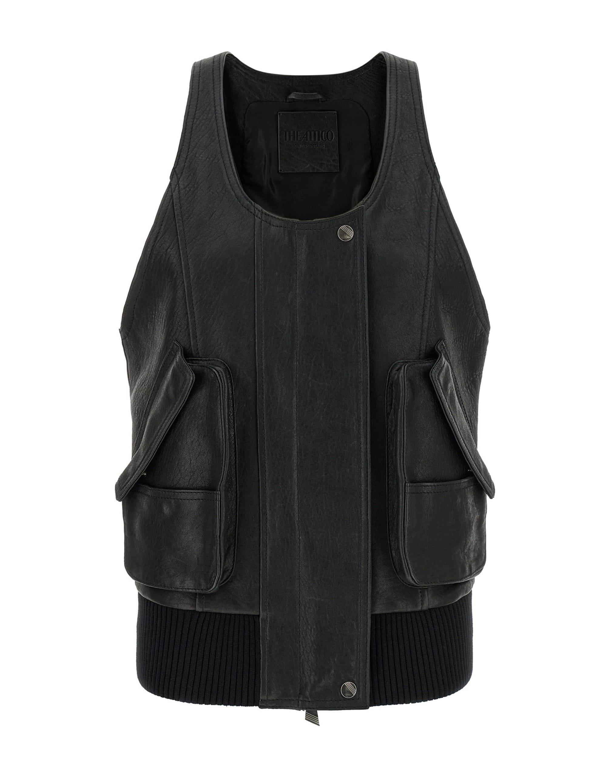 The Attico The Attico Leather Blouson Vest