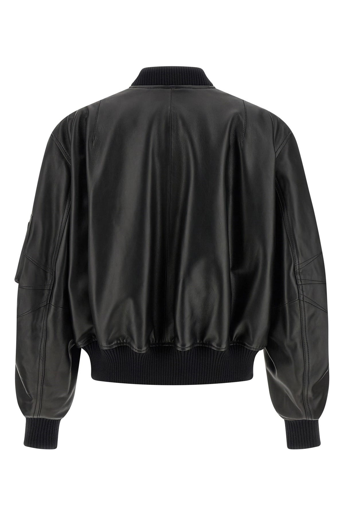 The Attico The Attico Leather Bomber Jacket
