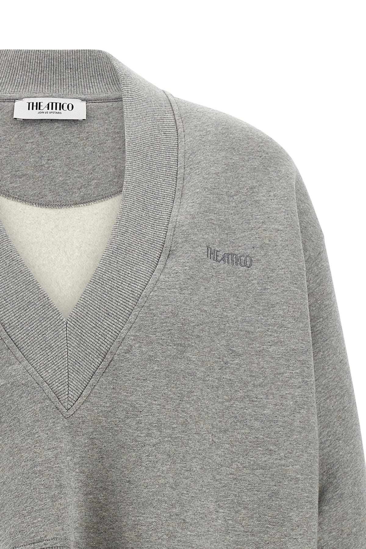 The Attico The Attico Logo Embroidery V-Neck Sweatshirt