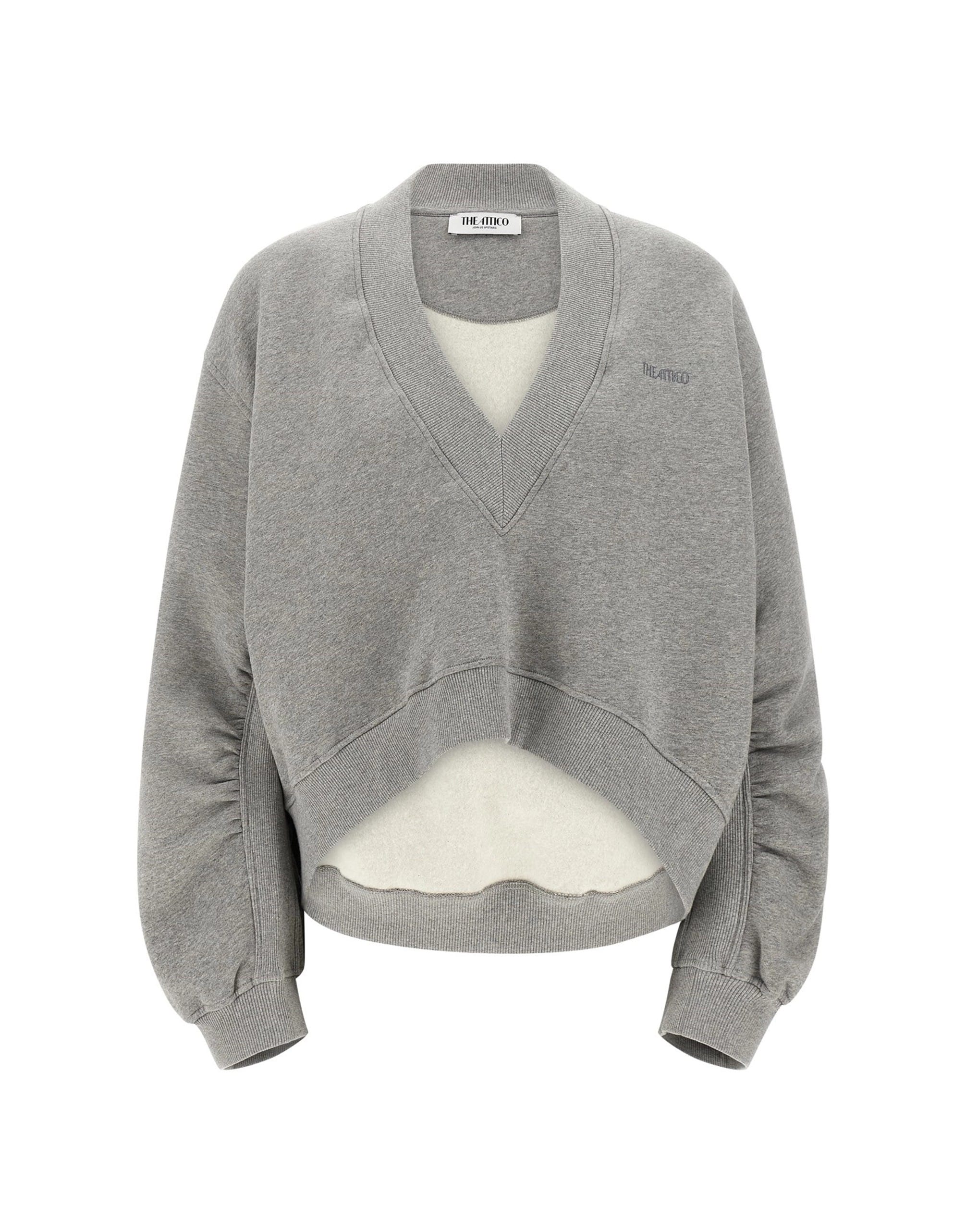 The Attico The Attico Logo Embroidery V-Neck Sweatshirt