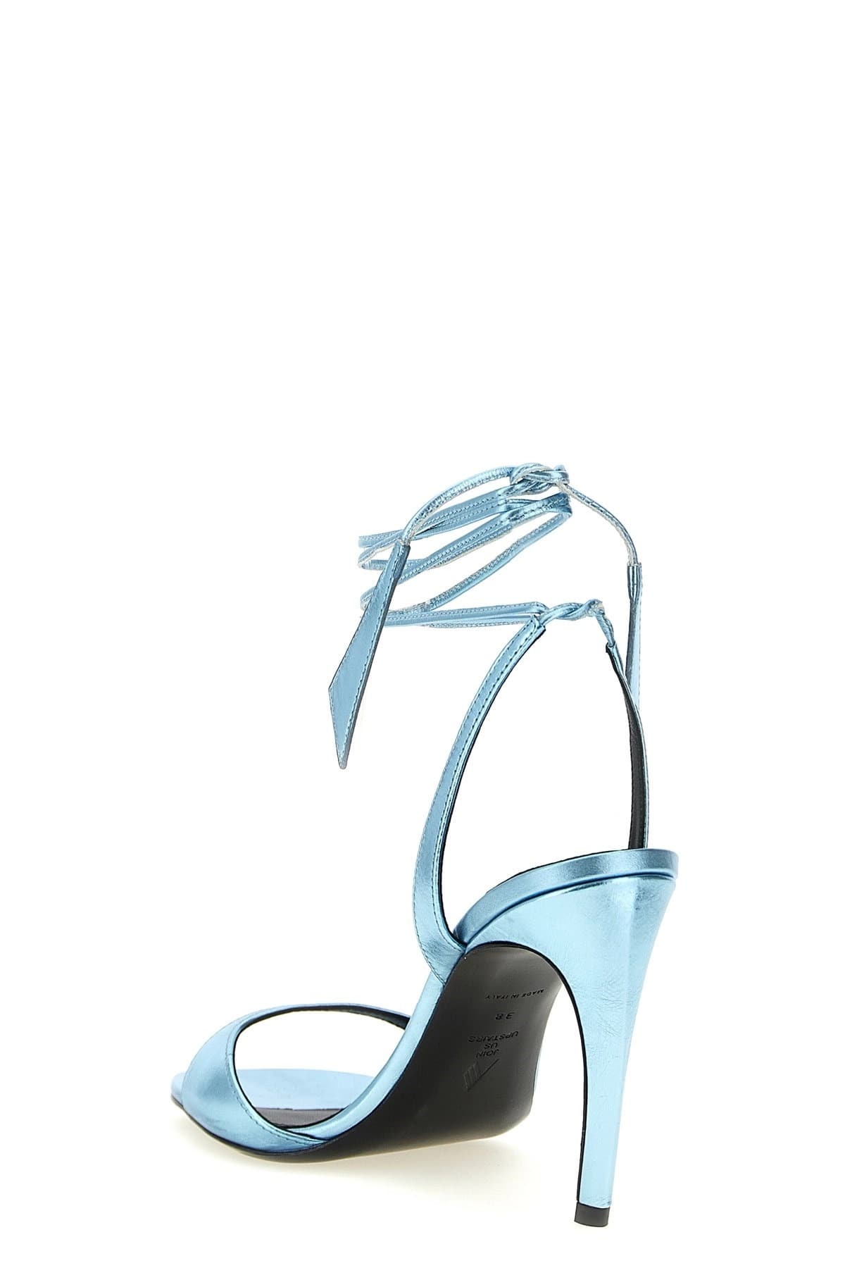 The Attico The Attico Ora Laminated Leather Sandals