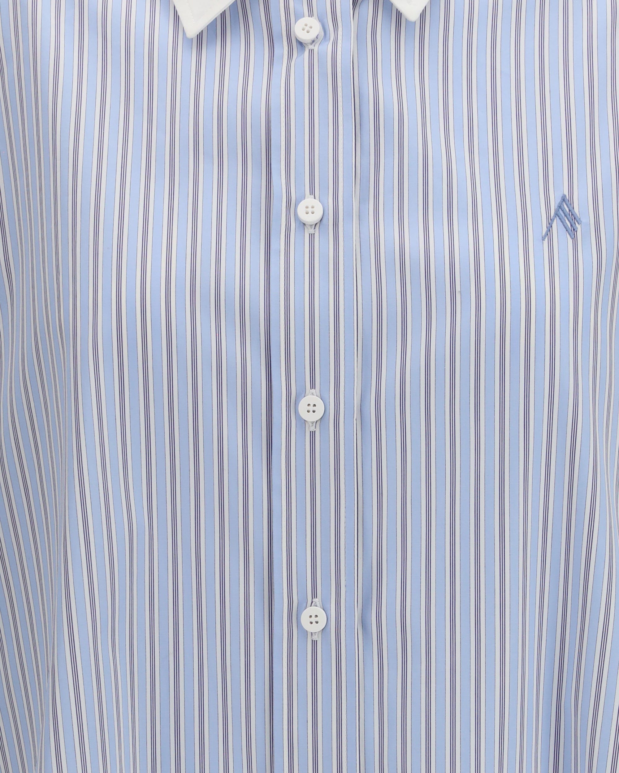The Attico Striped Cut-Out Long Sleeve Shirt