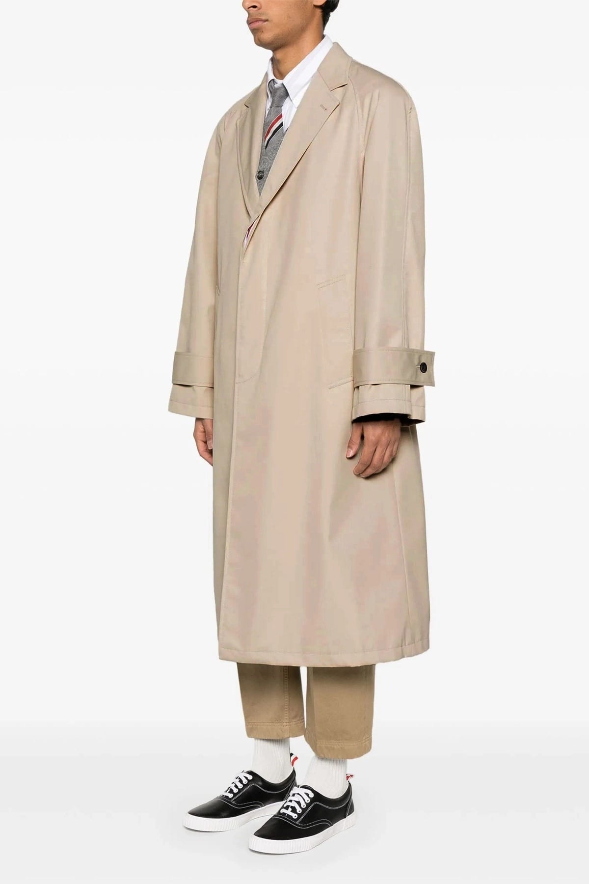 Thom Browne Thom Browne Beige Water-Repellent Trench Coat