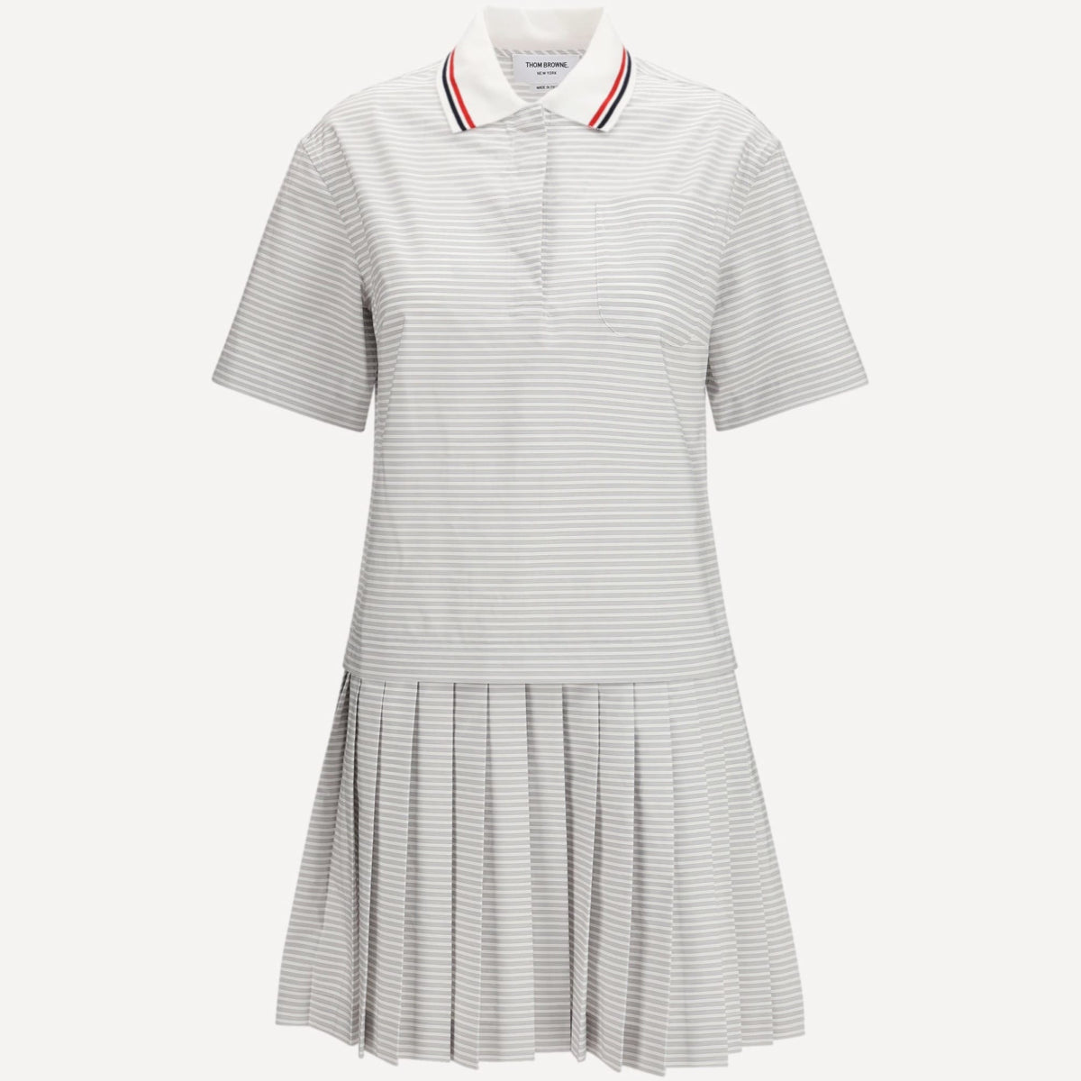 thom browne shirt dress Oxford Grosgrain Placket Shirtdress Light Blue / 44