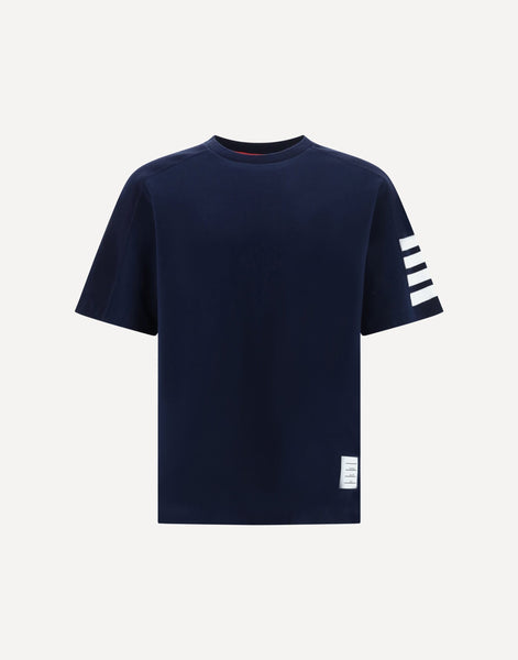 THOM BROWNE ネイビー Tシャツ Thom Browne Cotton T-Shirt With Horizontal Bands | Sendegaro