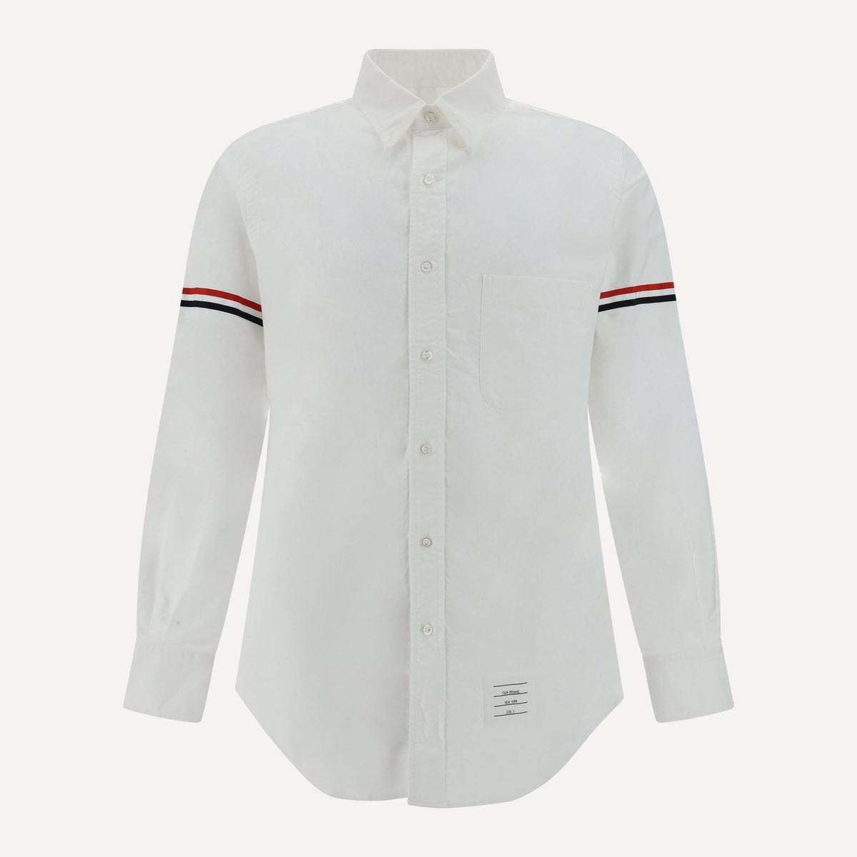 thom browne dress shirt Thom Browne Monochrome Cotton Shirt With Logo Webing