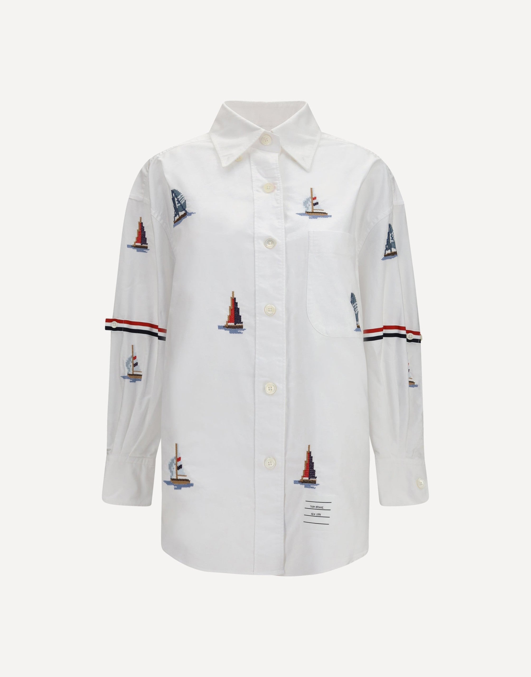 Thom Browne Oversize-Hemd mit Segelboot-Stickerei