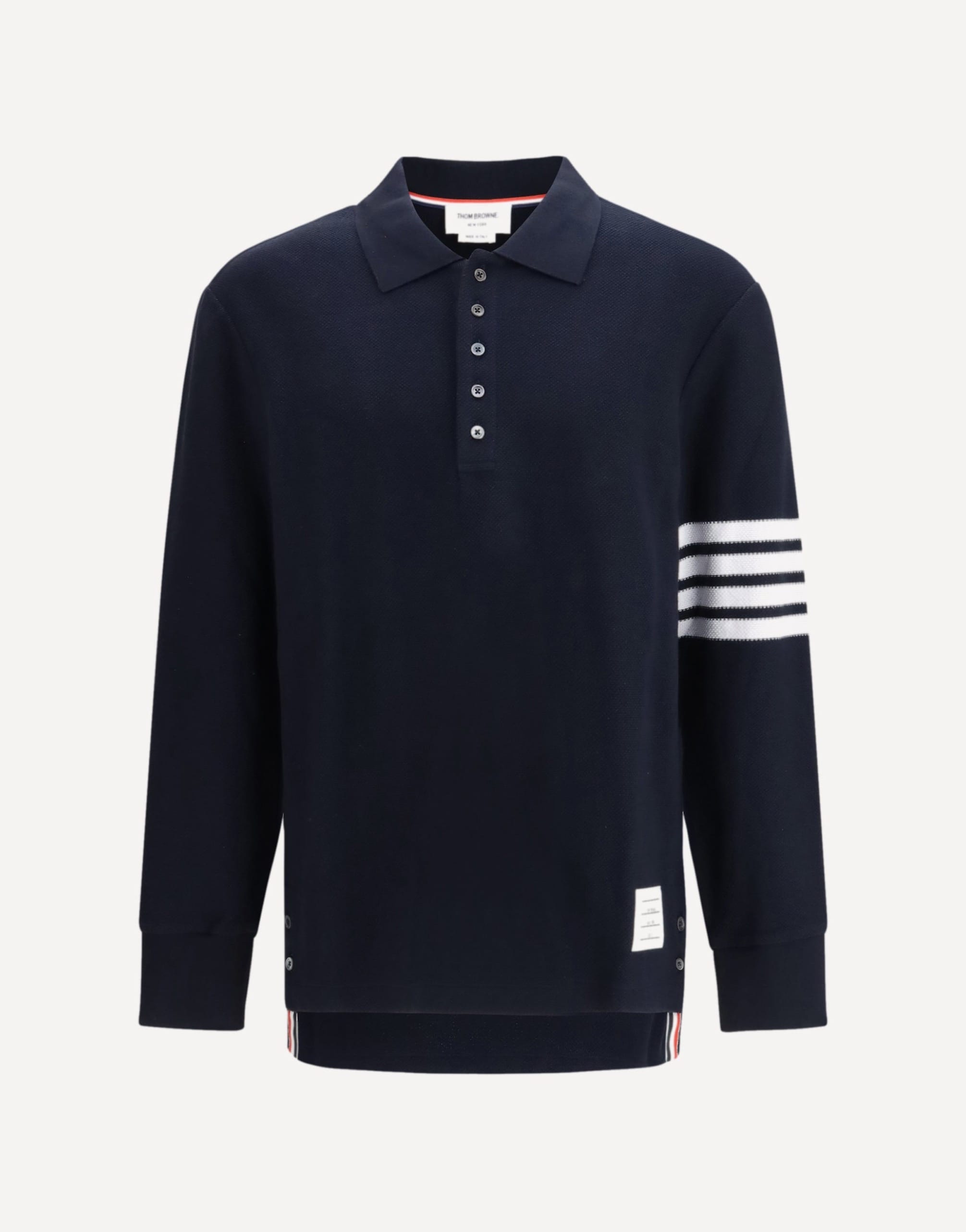 Thom Browne Piqué Long-Sleeve Polo