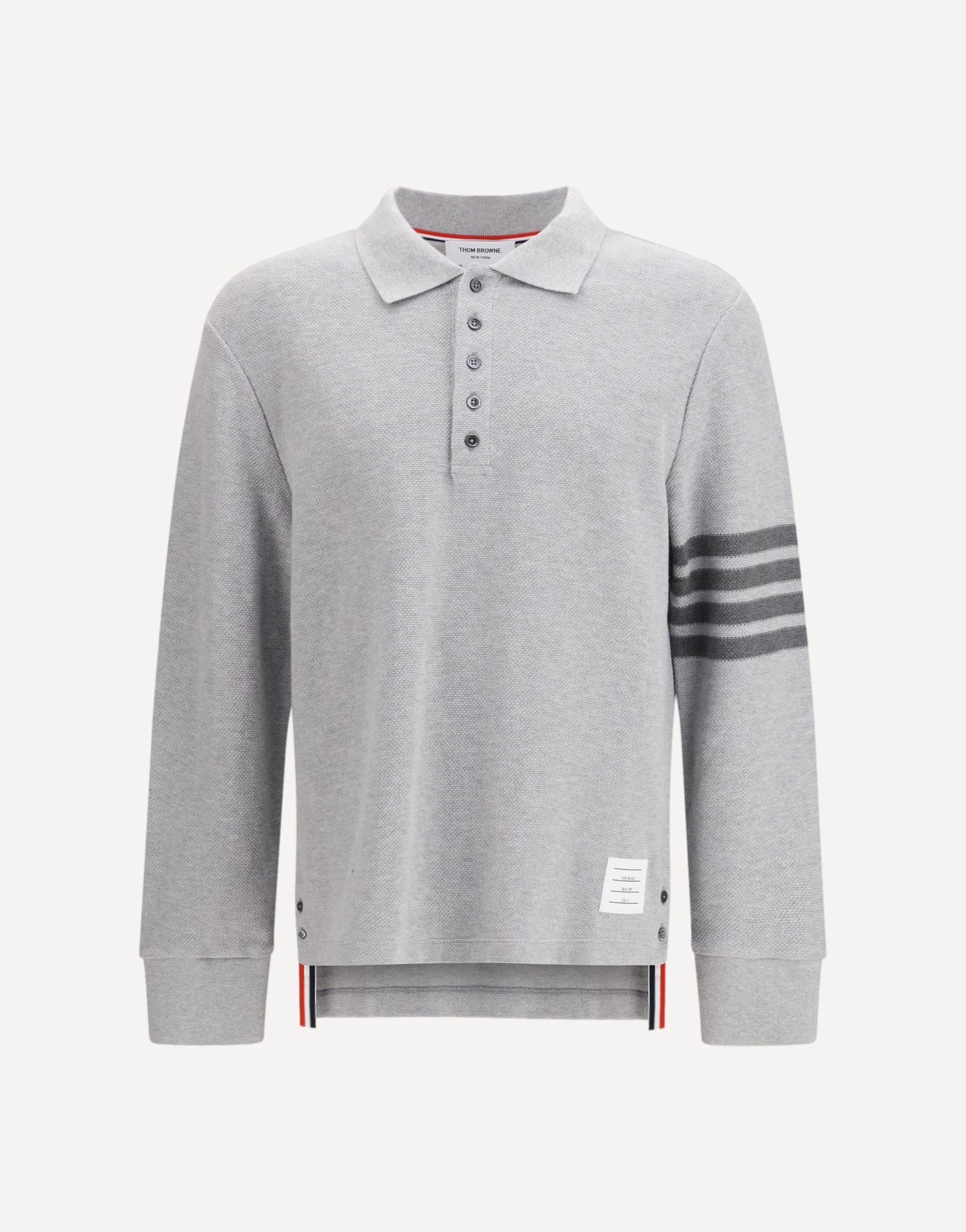 トップス THOM BROWNE LONG SLEEVE POLO Thom Browne Piqué Long-Sleeve Polo | Sendegaro