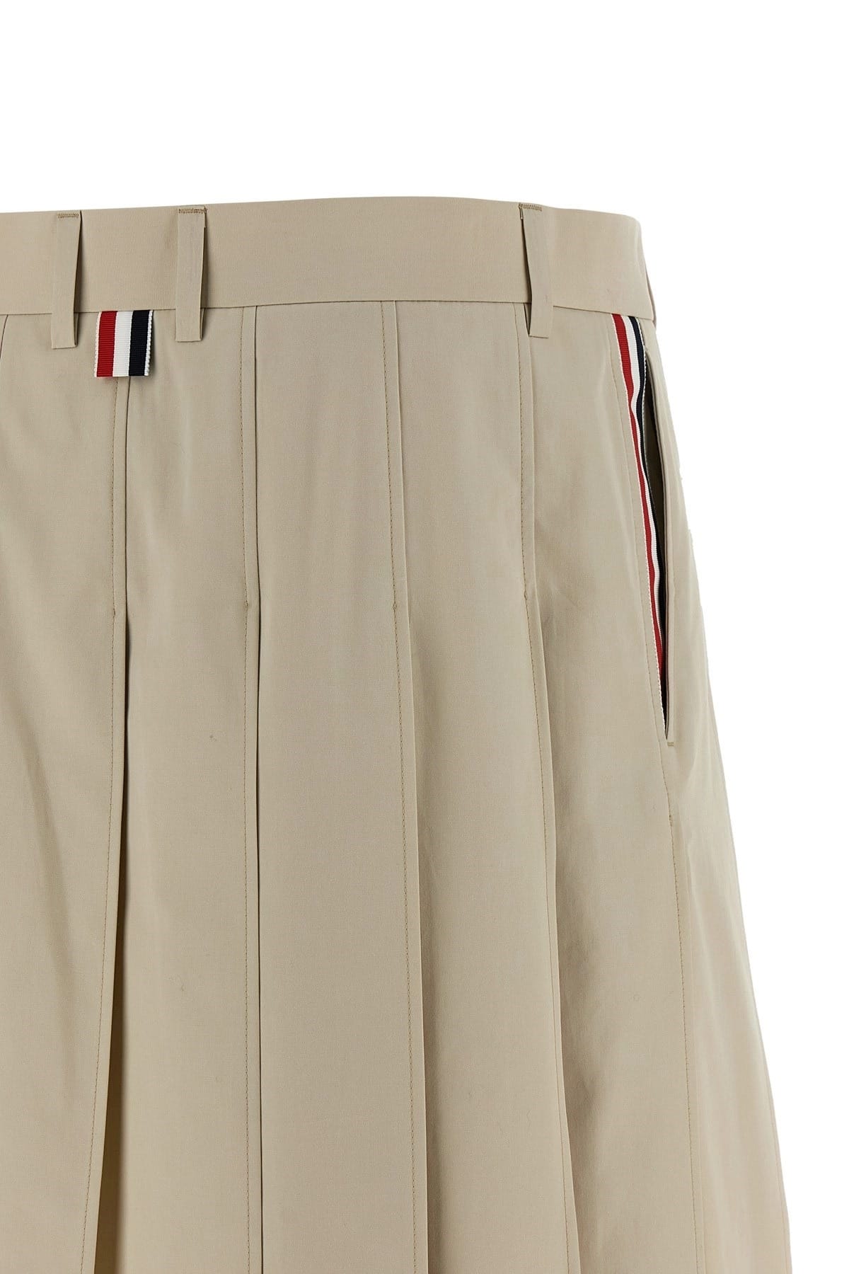 Thom Browne Thom Browne Pleated Cotton Mini Skirt