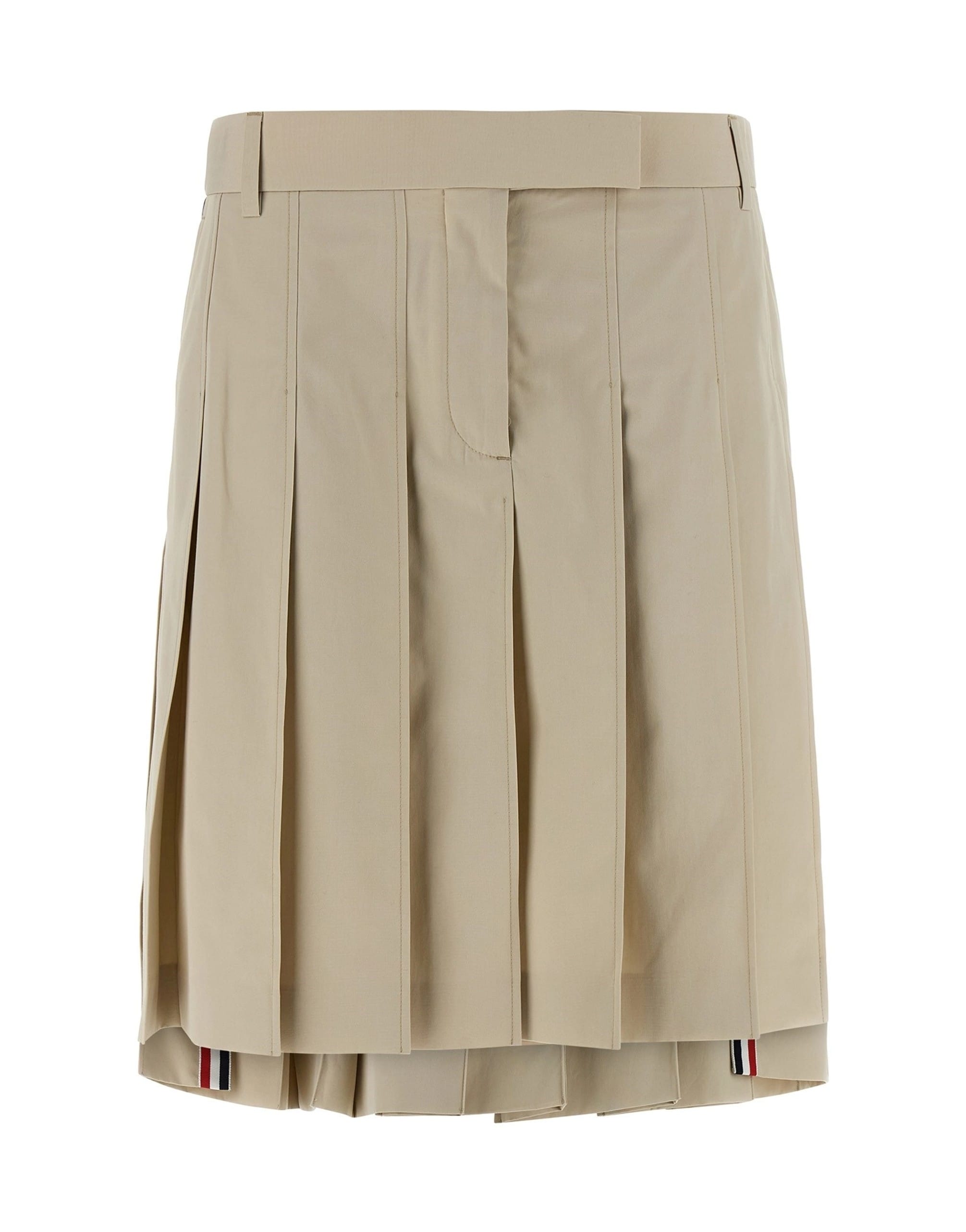 Thom Browne Thom Browne Pleated Cotton Mini Skirt