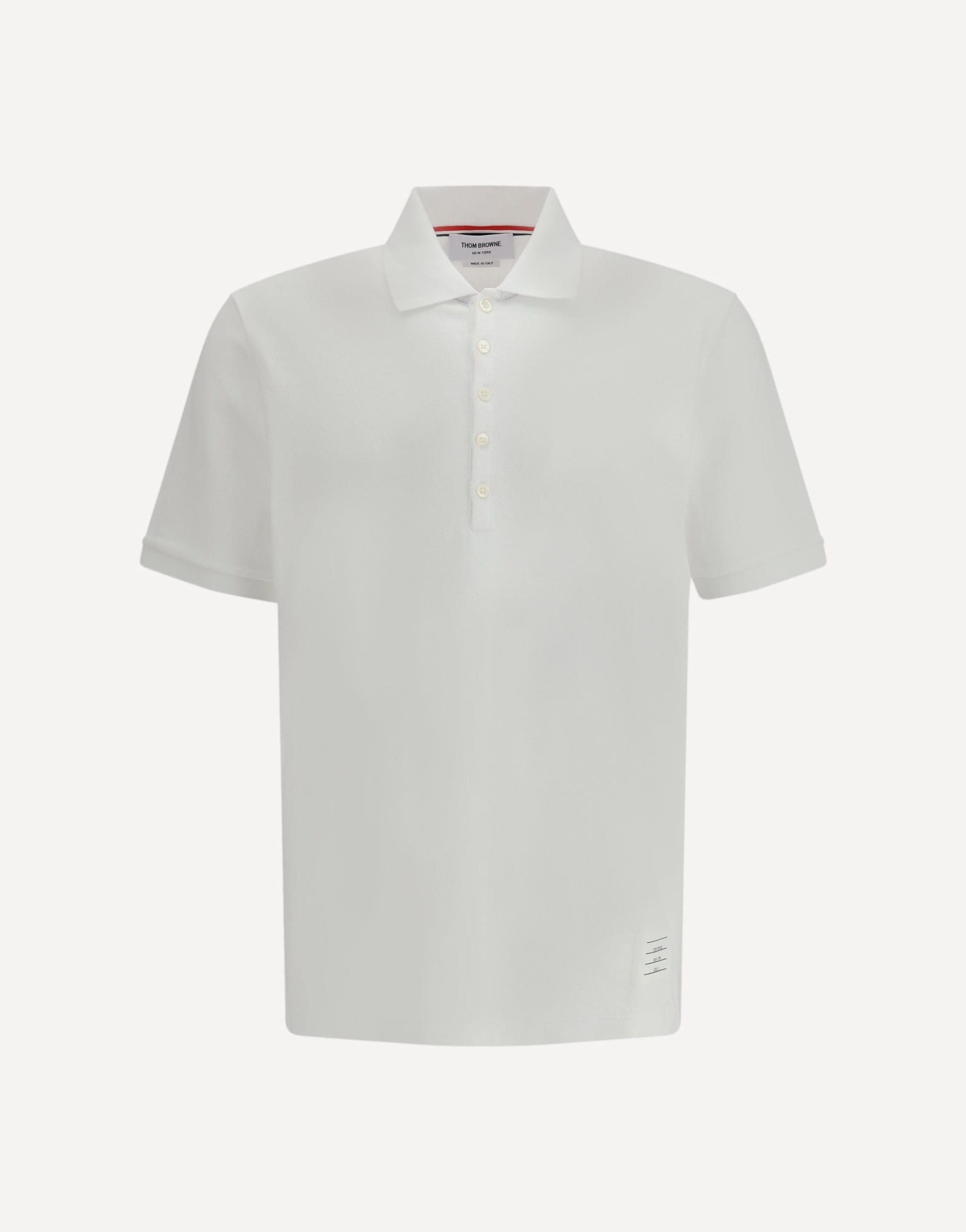 Thom Browne Polo Whit Iconic Bands