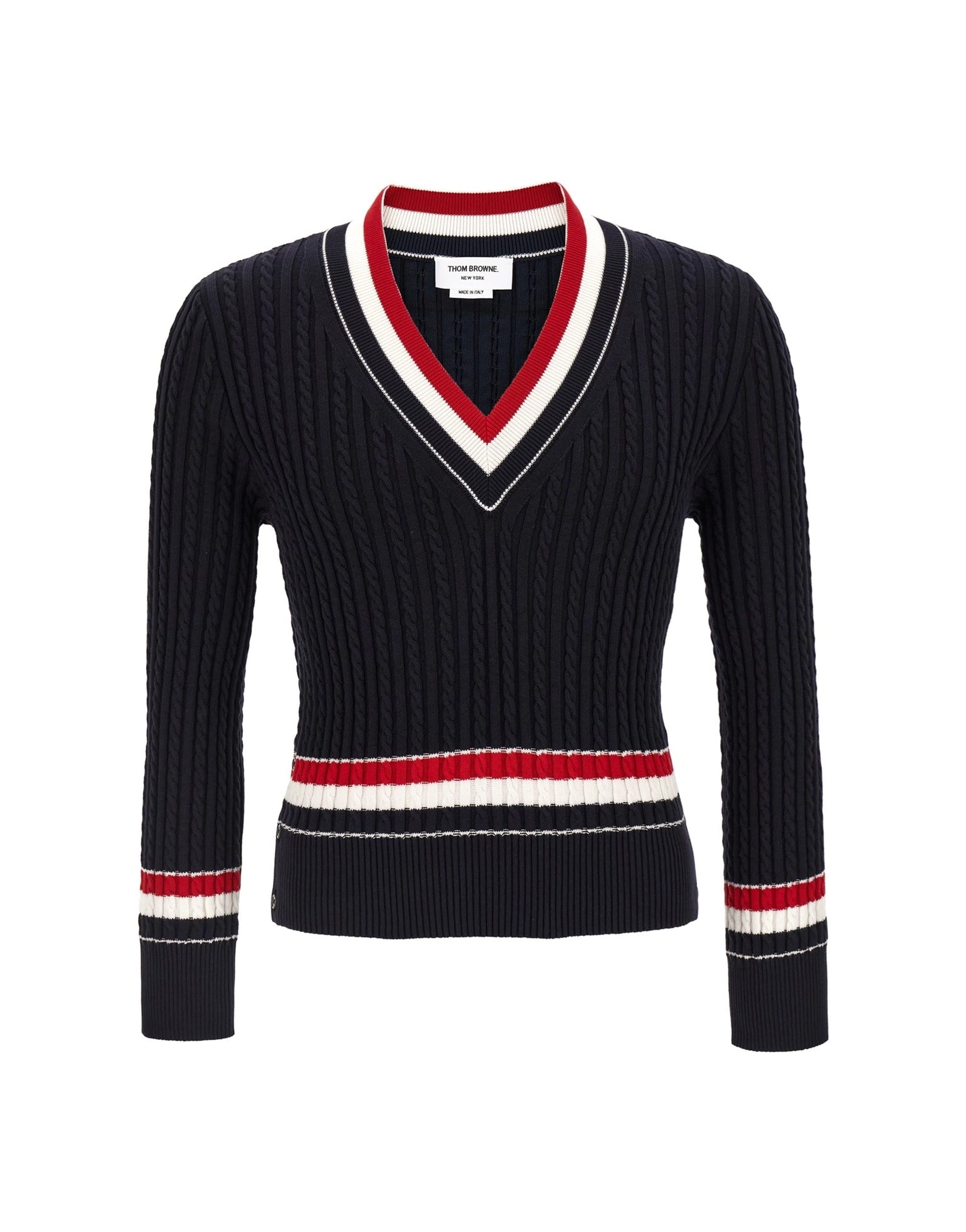 Thom Browne Thom Browne Rwb Intarsia Sweater