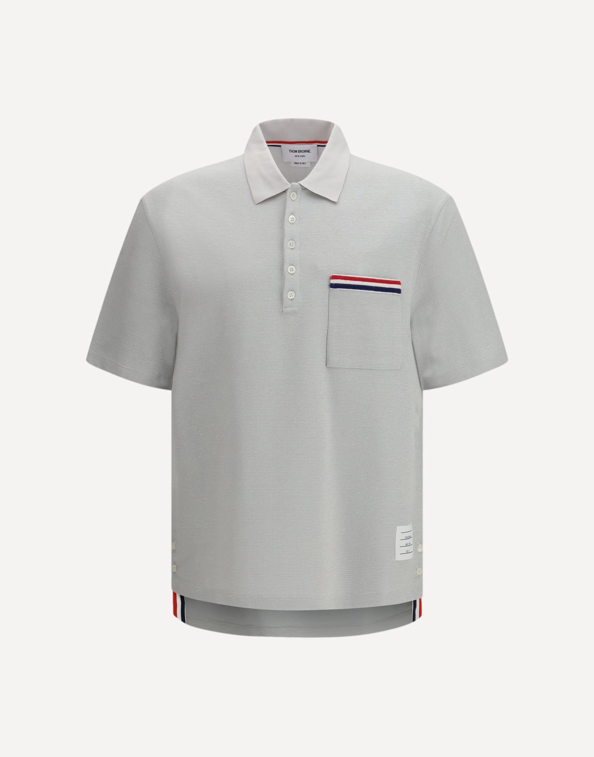 Thom Browne Short-Sleeve Polo With Chest Pocket