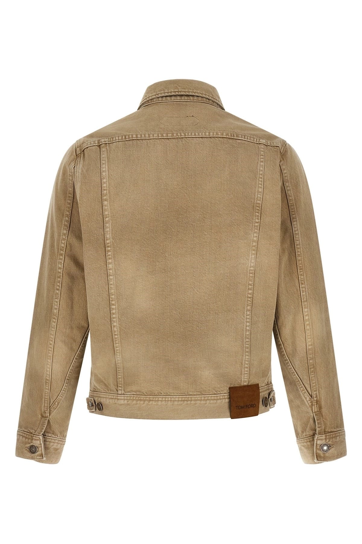 Tom Ford Tom Ford Beige Garment-Dyed Denim Jacket