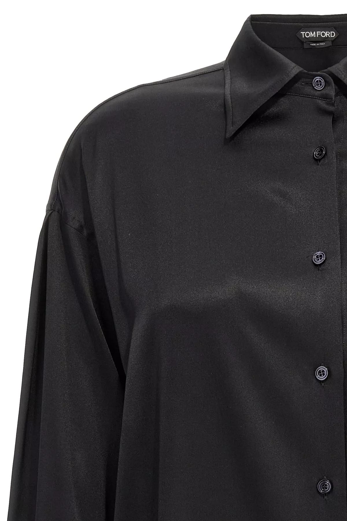 Tom Ford Tom Ford Black Silk Satin Shirt