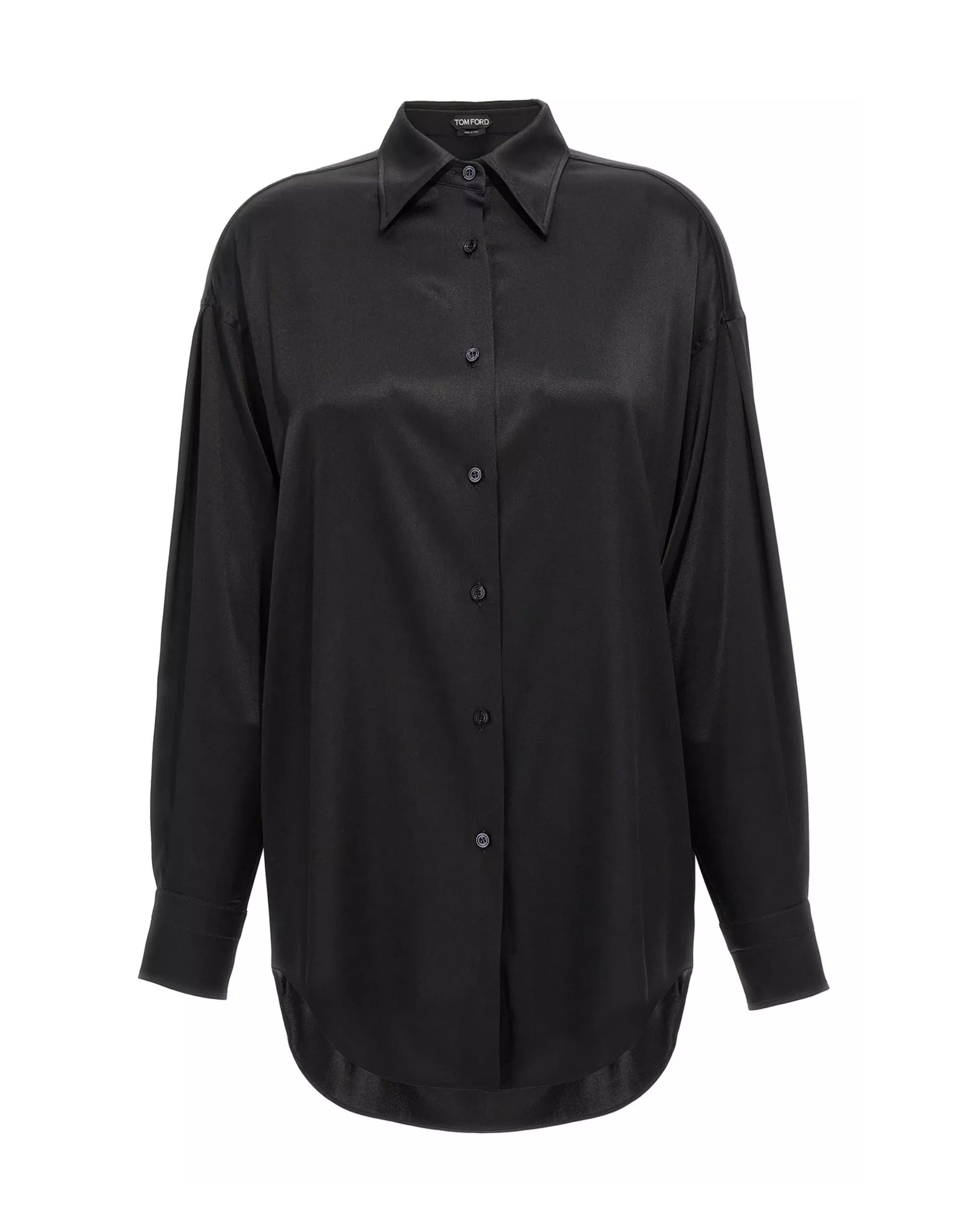 Tom Ford Tom Ford Black Silk Satin Shirt