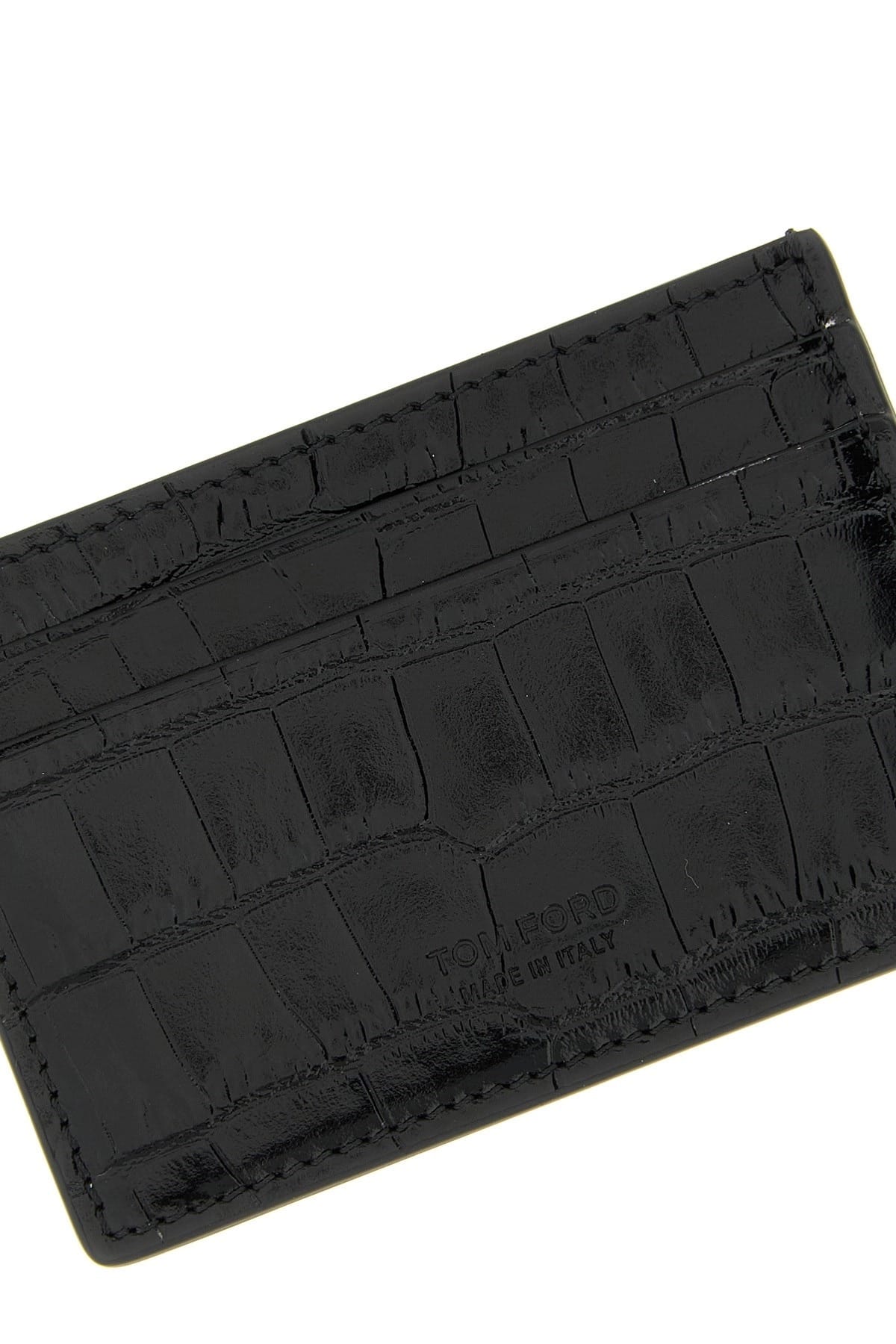 Tom Ford Tom Ford Crocodile-Print Leather Card Holder