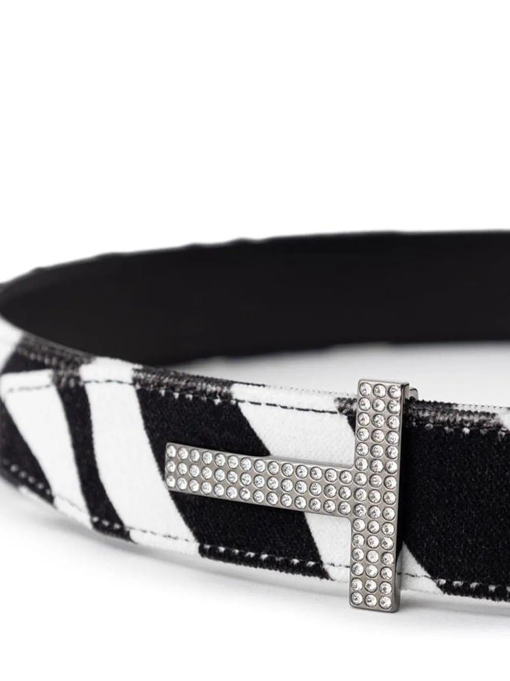 Tom Ford Tom Ford Crystal-Covered Logo Buckle Belt