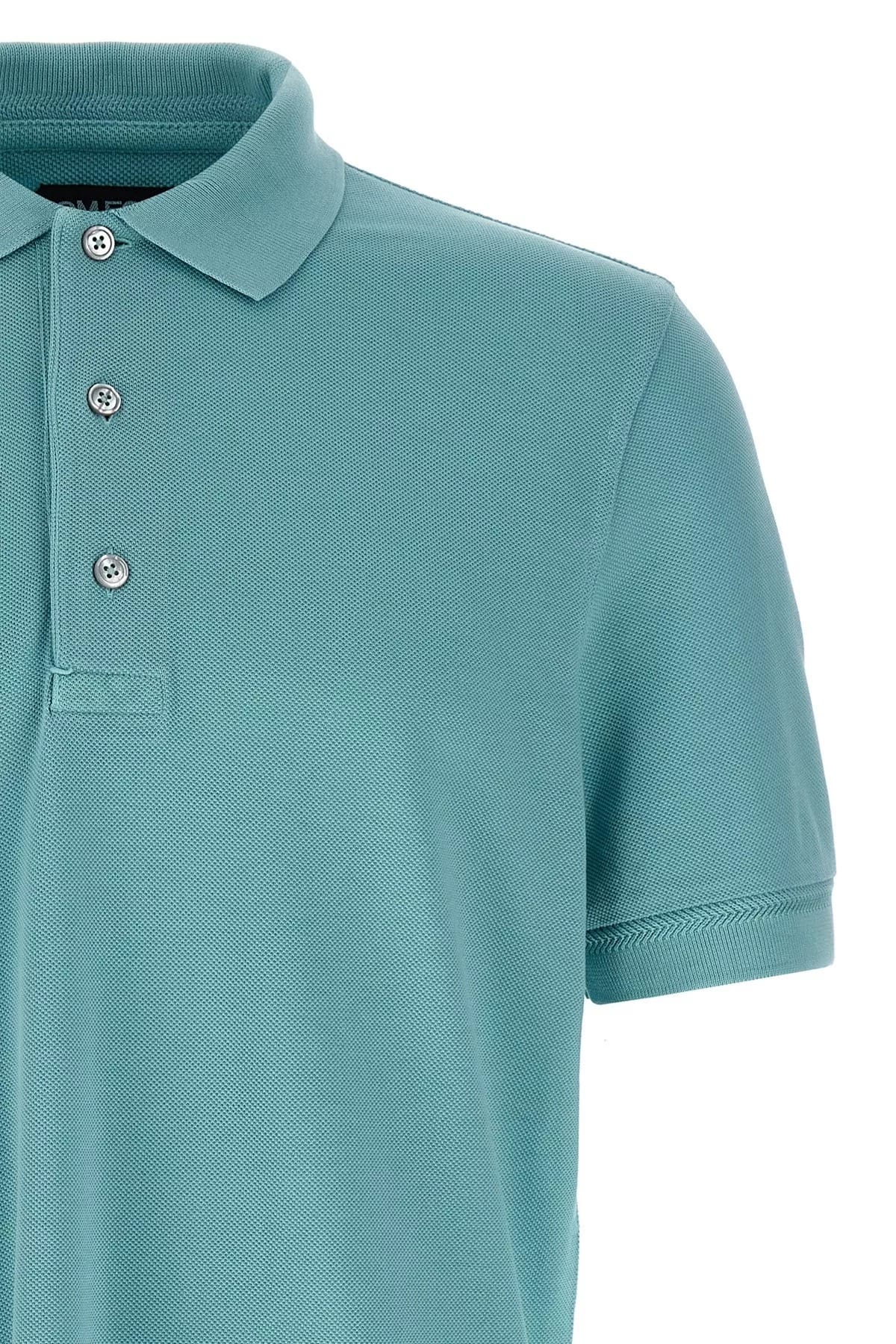 Tom Ford Tom Ford Light Blue Piqué Polo Shirt