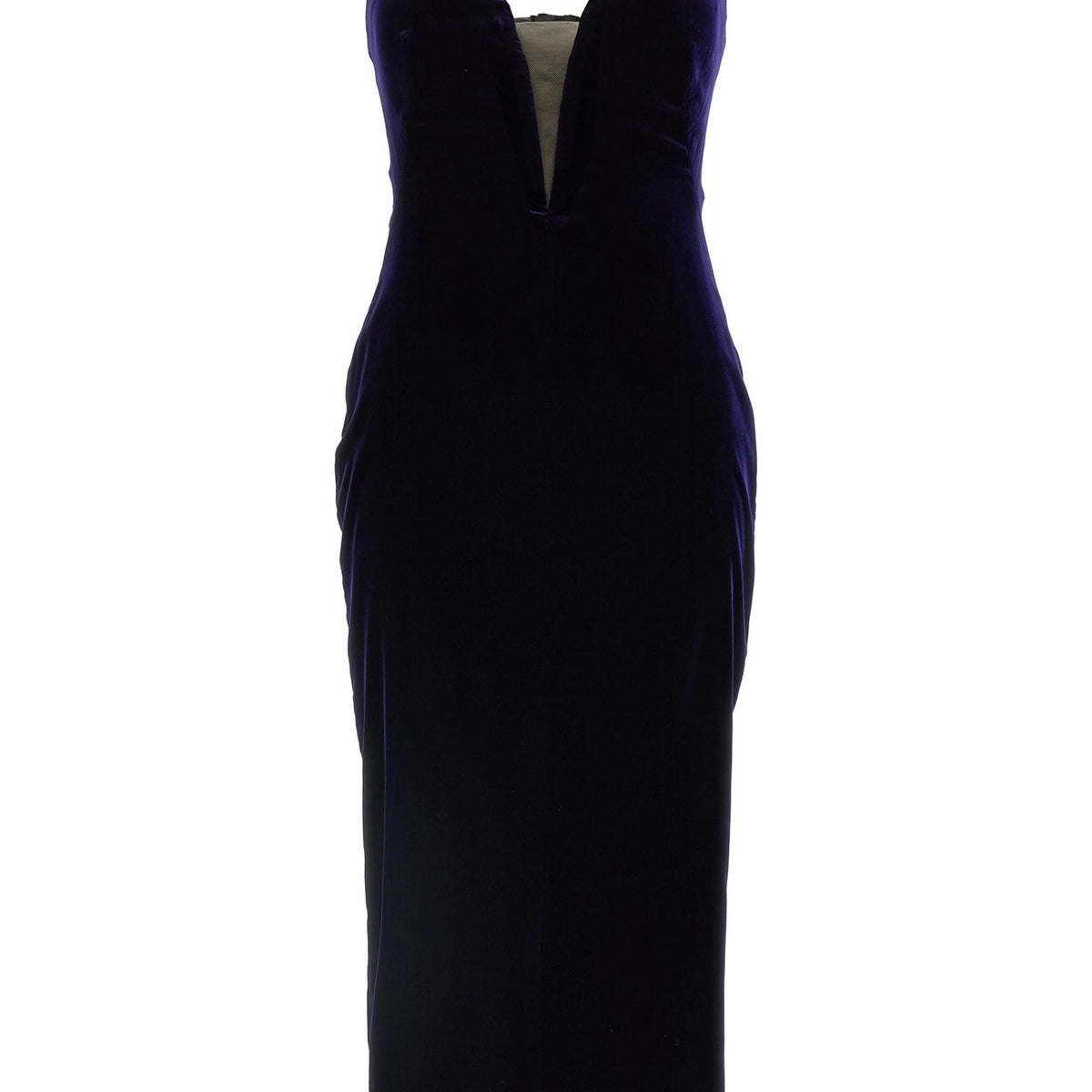 Tom Ford Off-Shoulder Velvet Cocktail Midi Dress