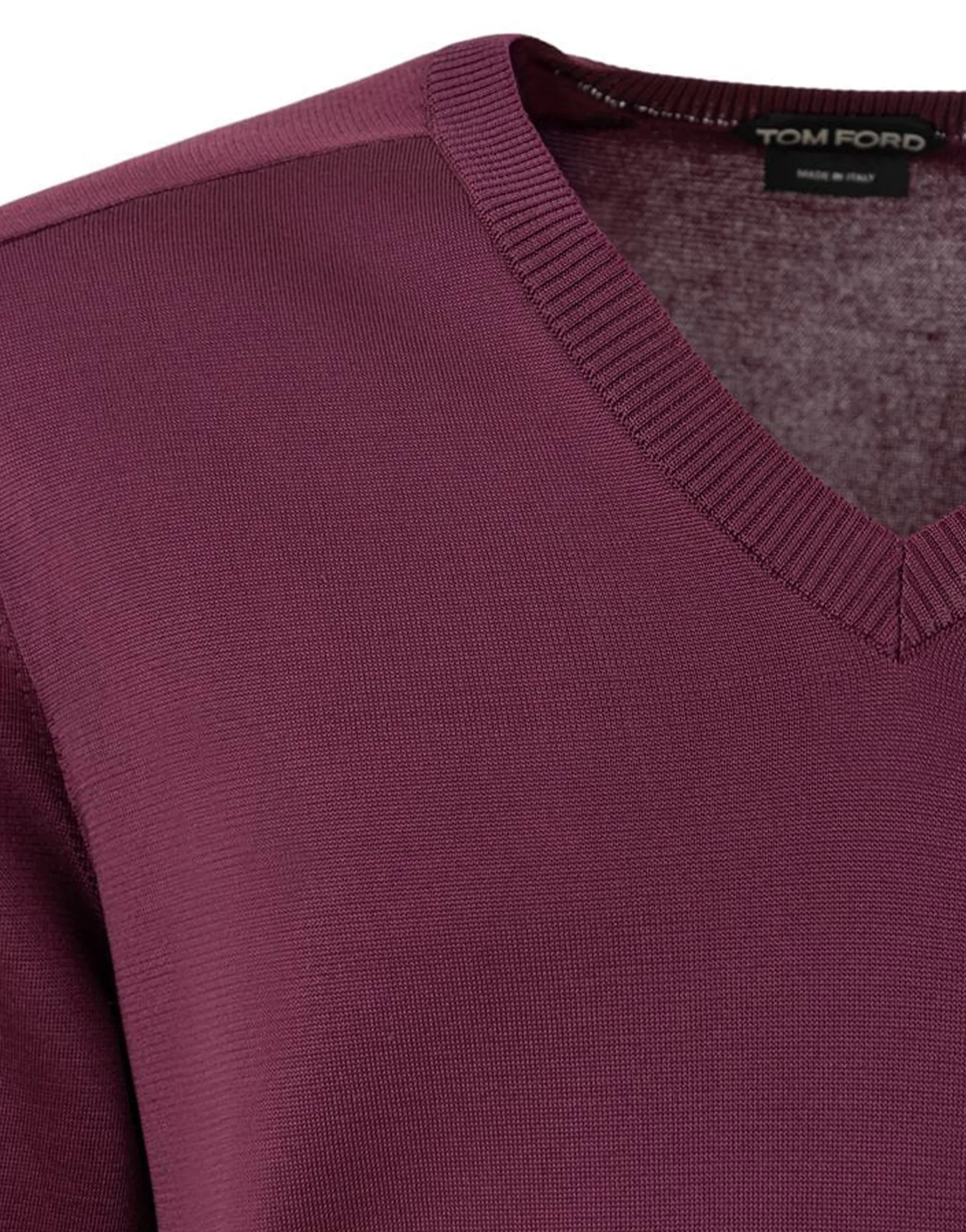 Tom Ford Purple Silk V-Neck Sweater - alternate view