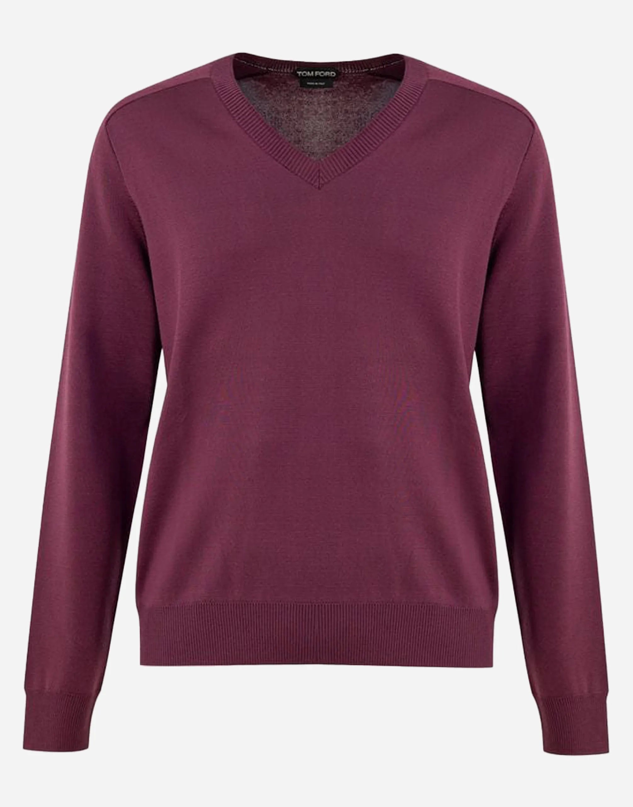 Tom Ford Tom Ford Purple Silk V-Neck Sweater