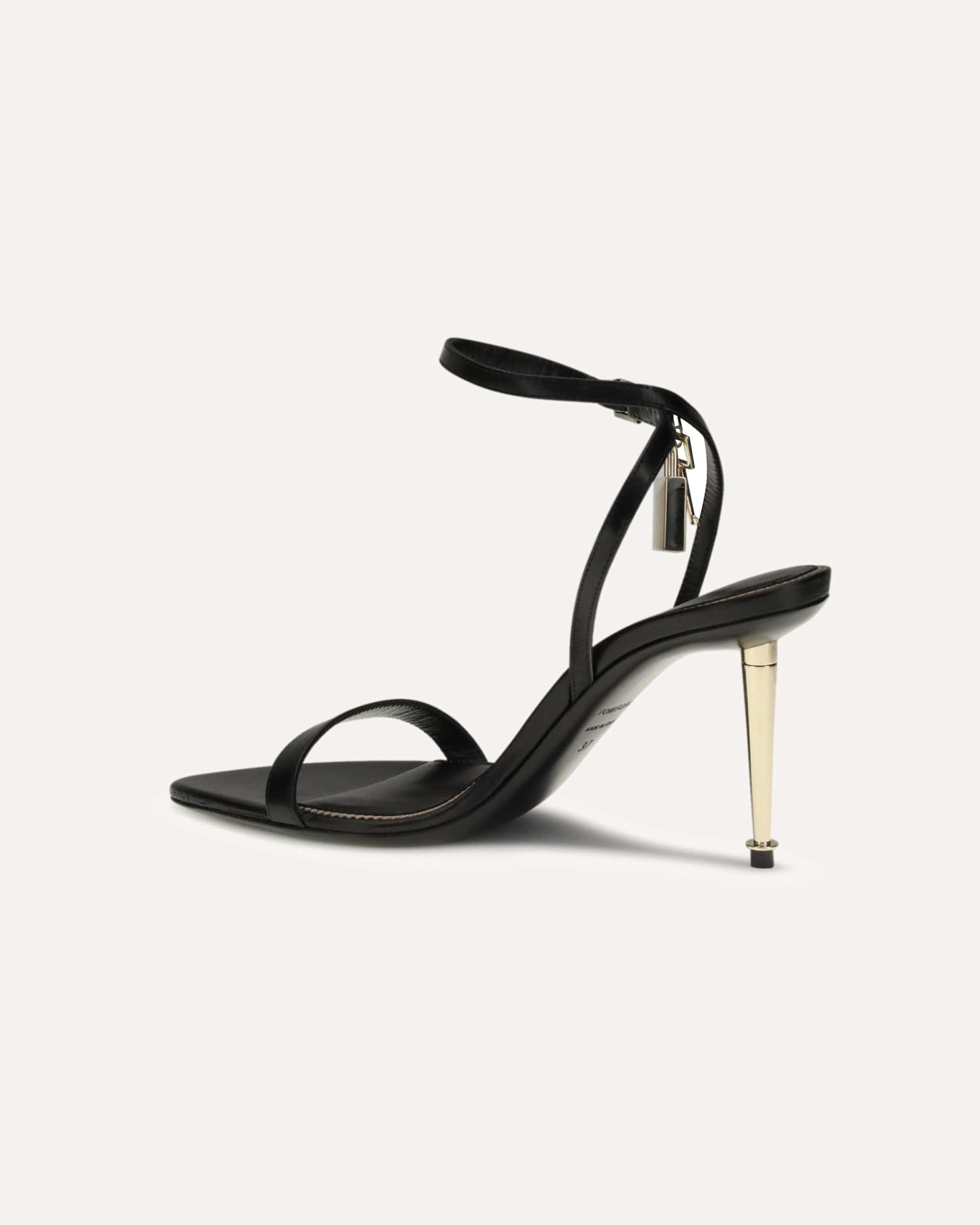 Tom Ford Shiny Leather Padlock Pointy Sandal