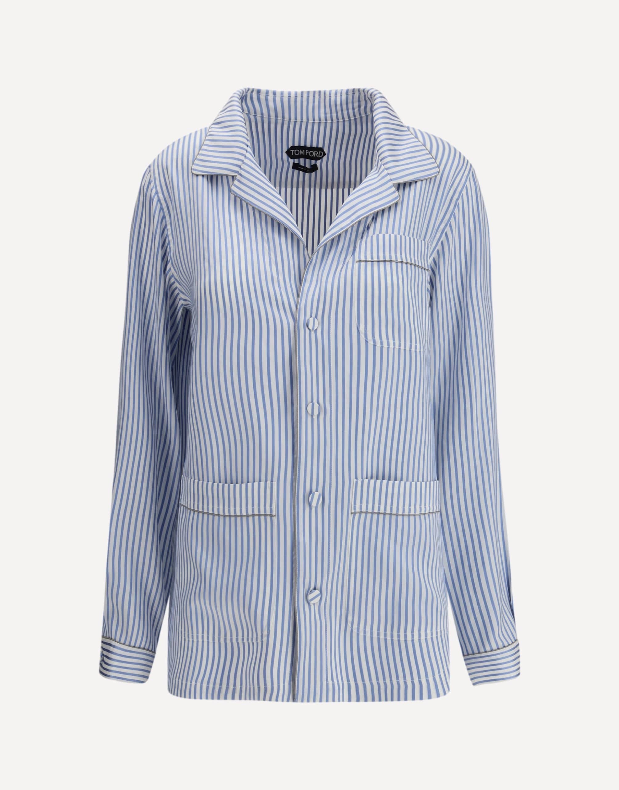 Tom Ford Striped Silk Pj Shirt