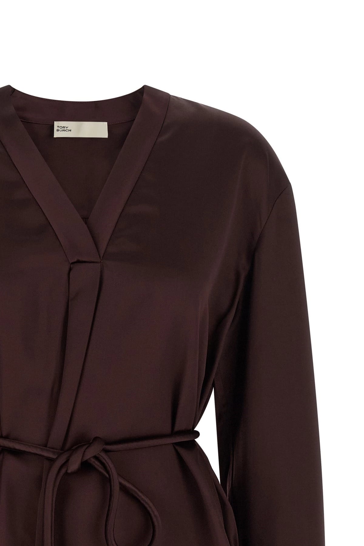 Tory Burch Tory Burch Bordeaux Satin Blouse